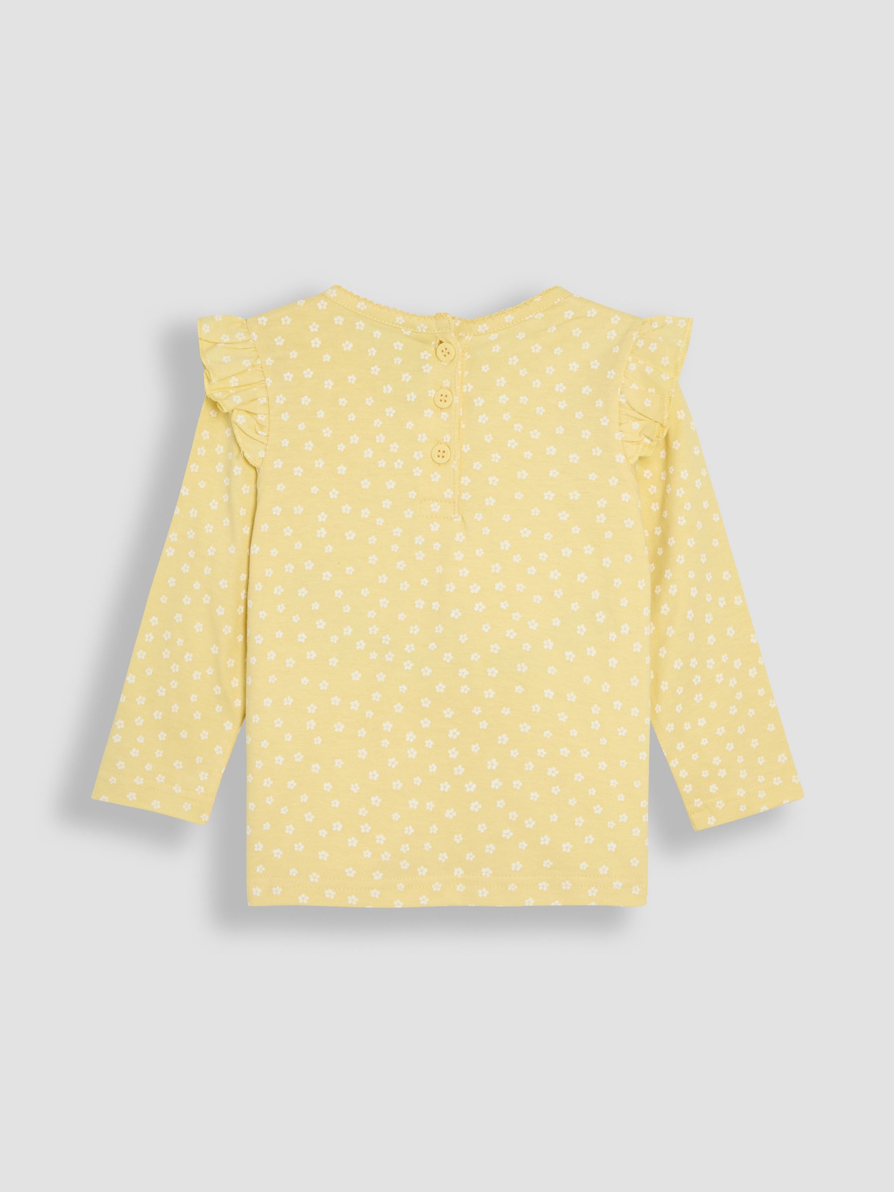 Yellow Duck Appliqué Frill Shoulder 100% Cotton Top - Image 3 of 3