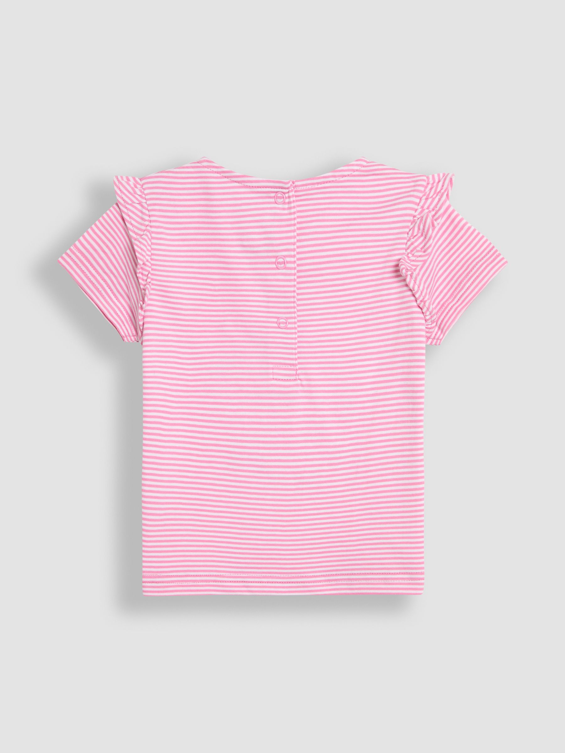 Fuchsia Pink Unicorn Appliqué Frill Shoulder T-Shirt - Image 2 of 4