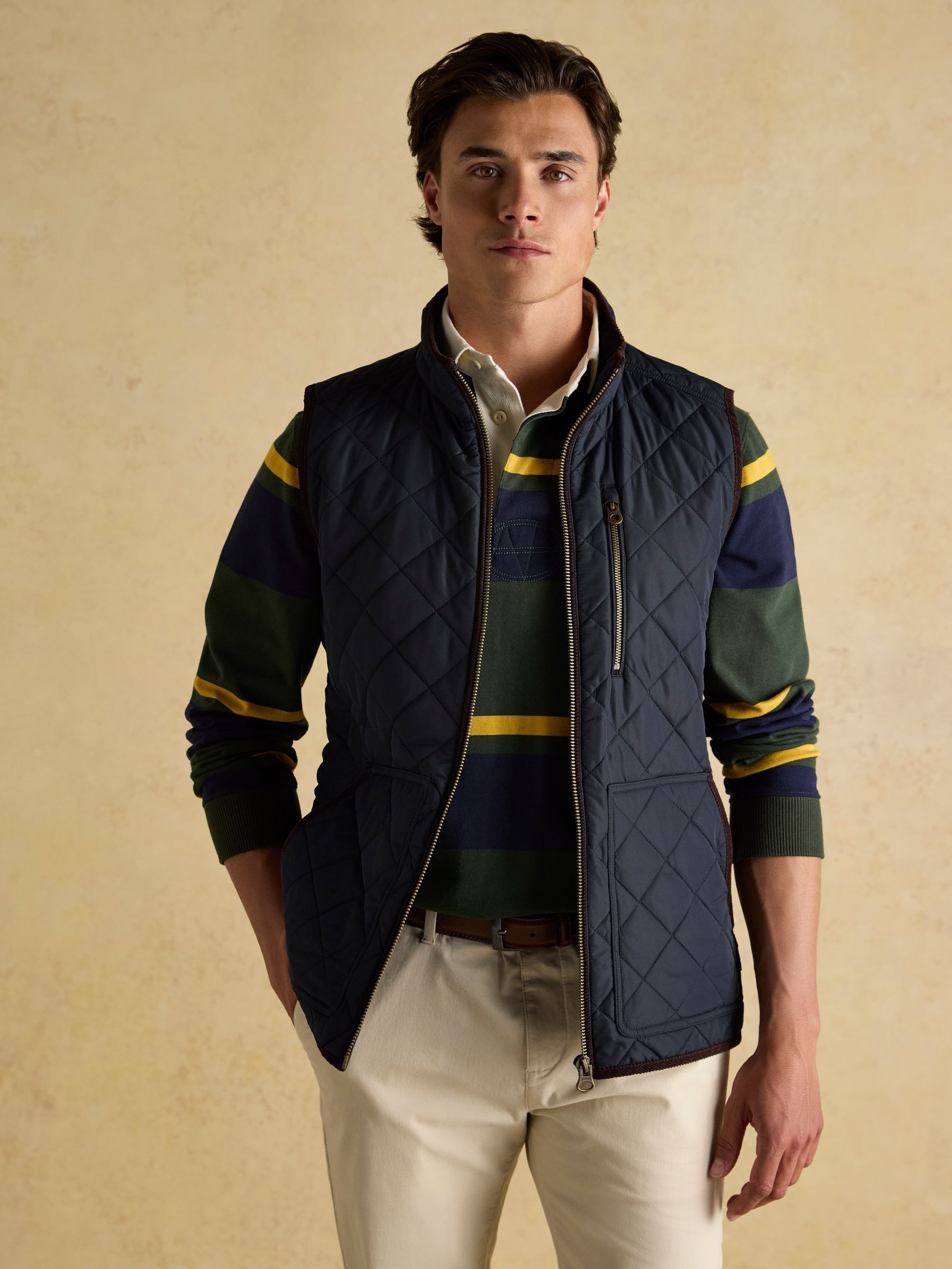 Maynard Navy Diamond Quilted Gilet - Image 6 of 12