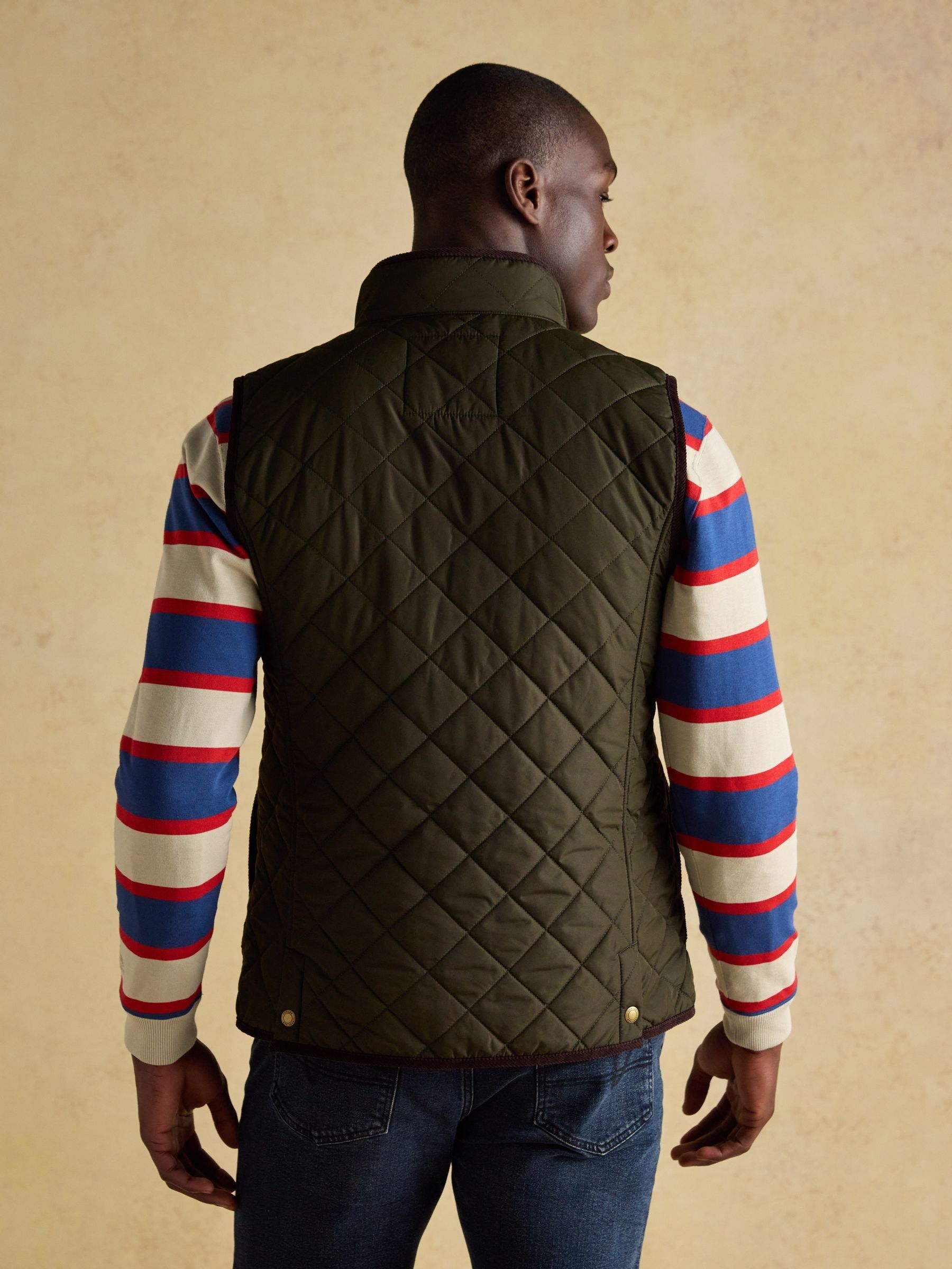 Maynard Green Diamond Quilted Gilet | Joules