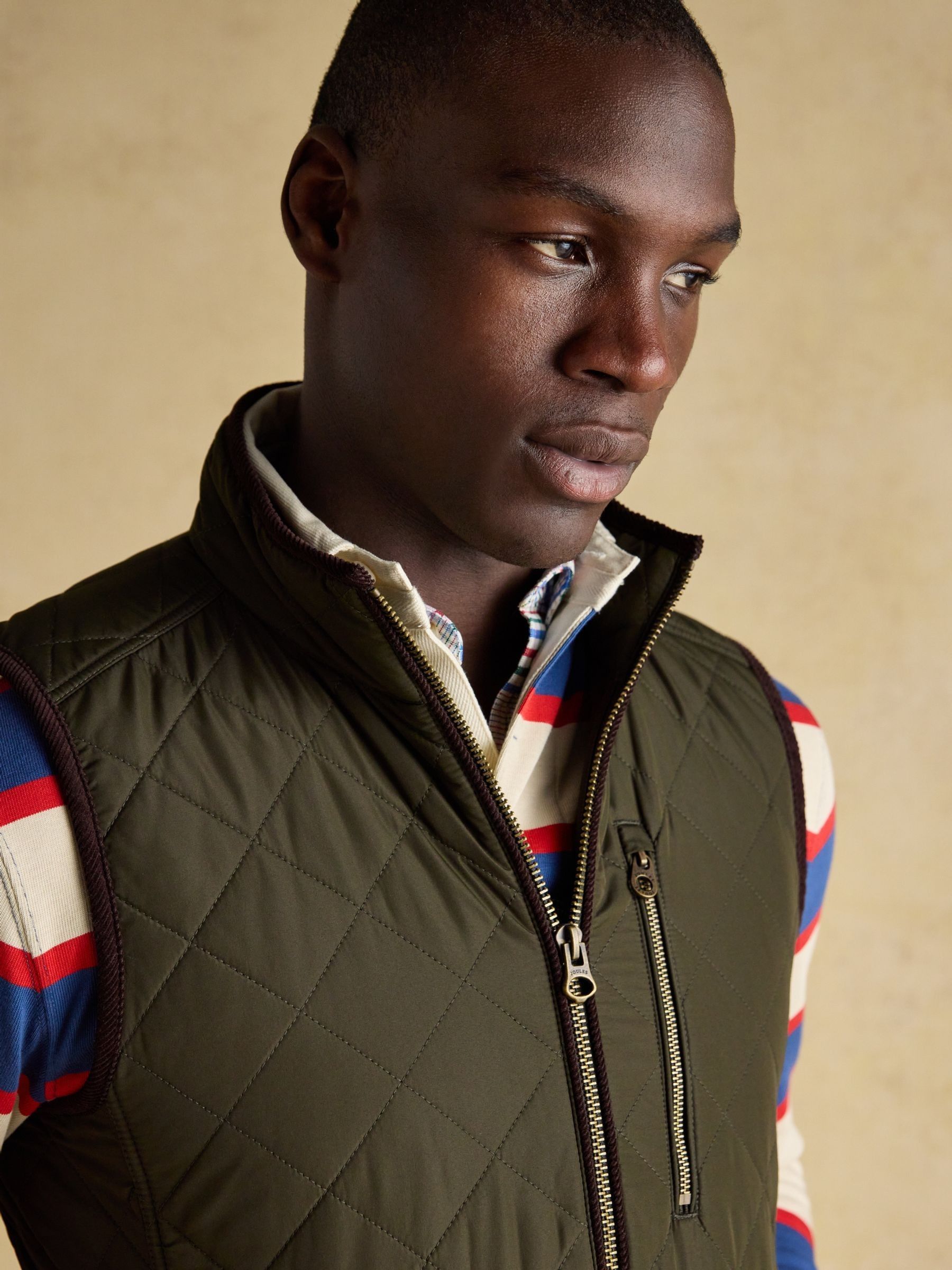 Maynard Green Diamond Quilted Gilet | Joules