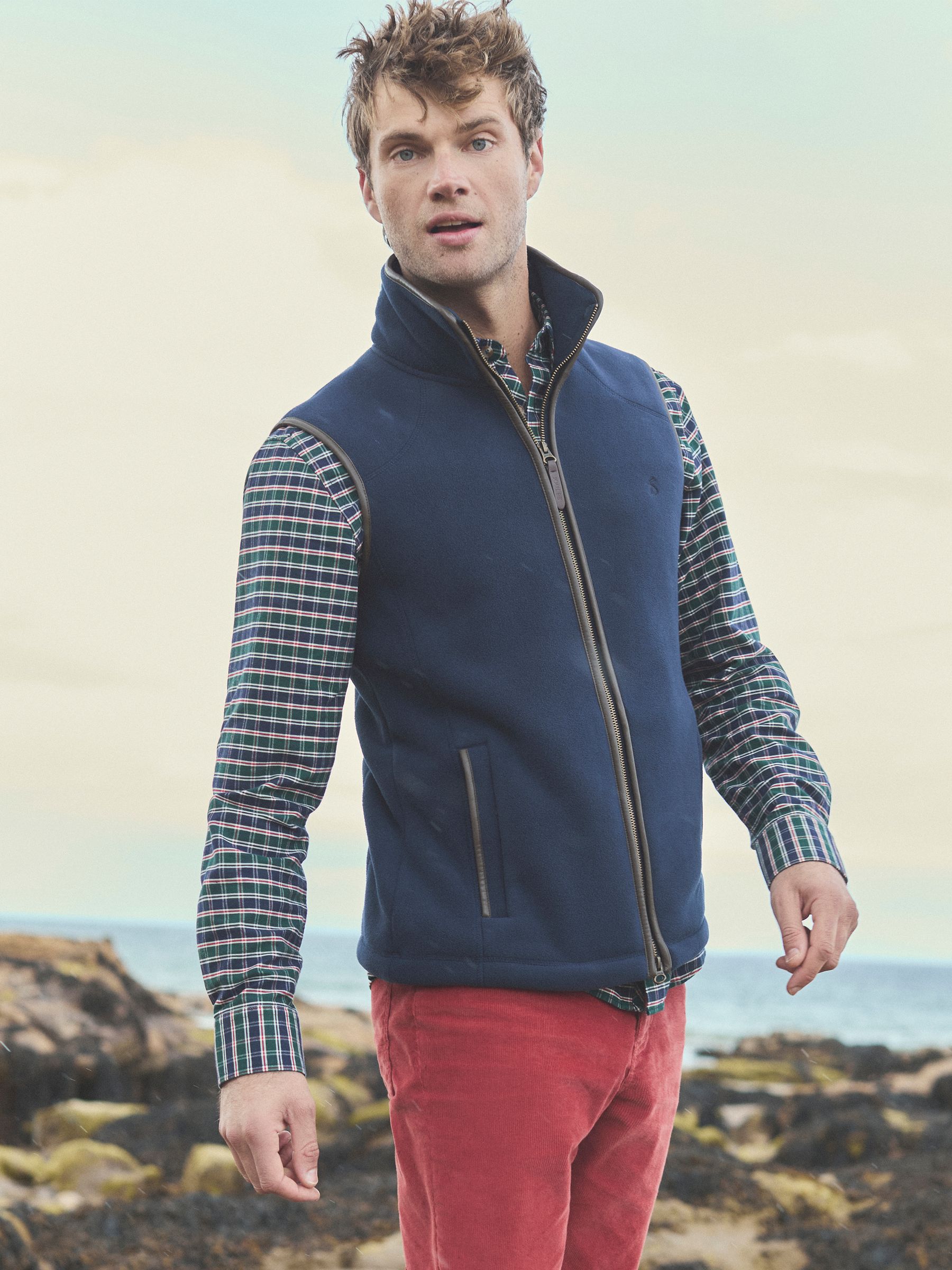Heritage Fleece Navy Gilet - Image 1 of 13