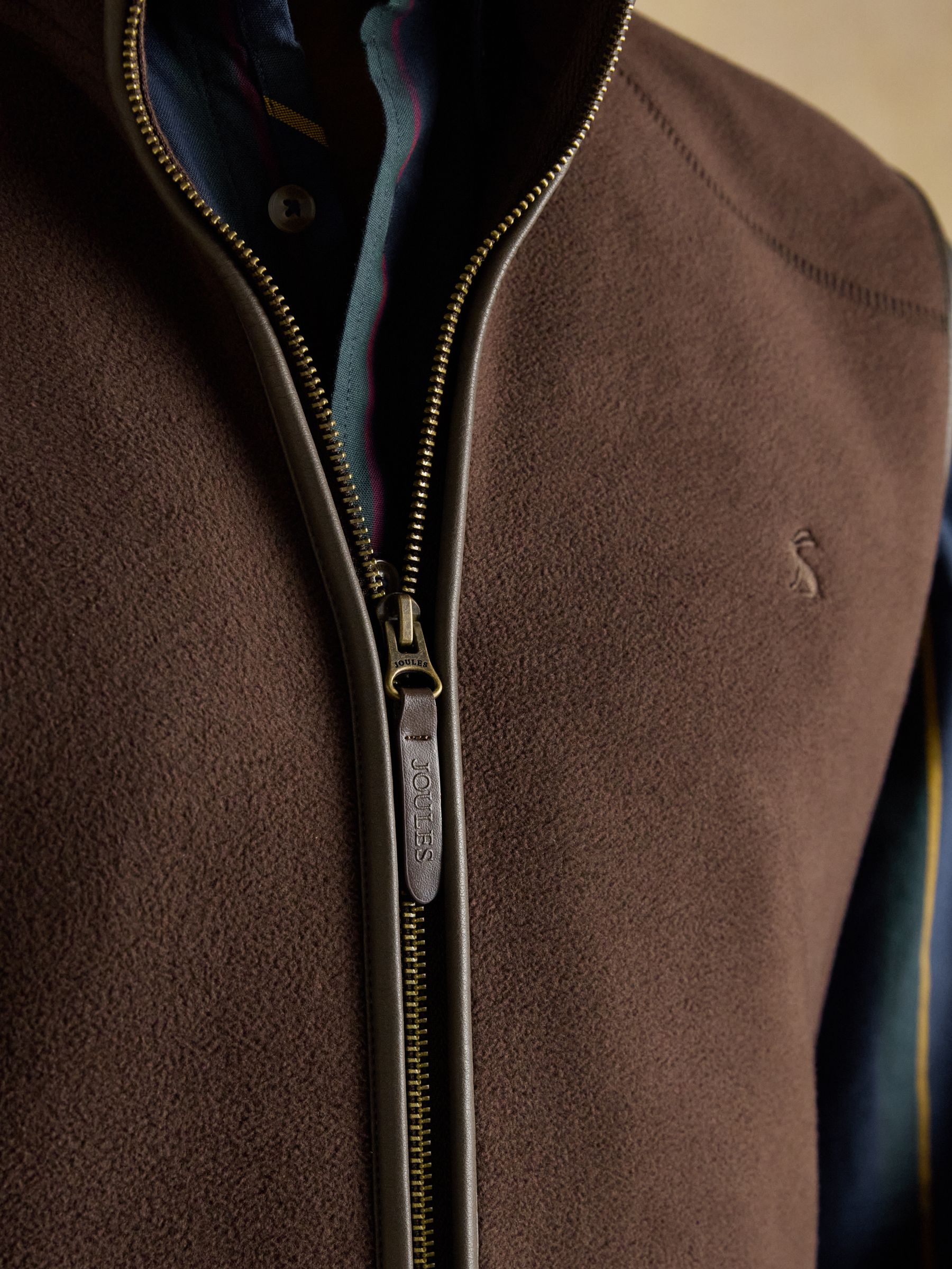 Heritage Fleece Brown Gilet - Image 7 of 15