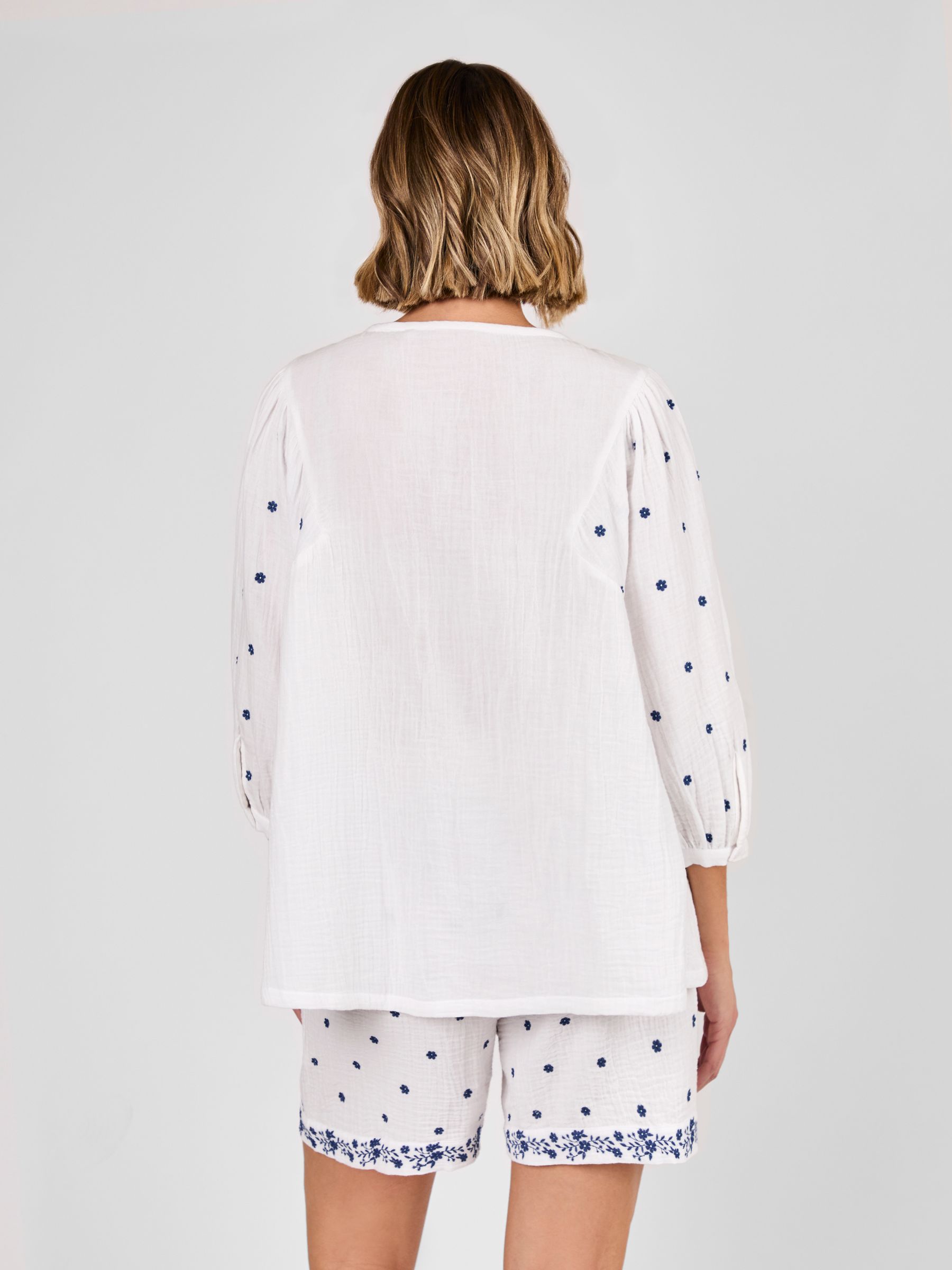White Maternity Embroidered Blouse - Image 3 of 4