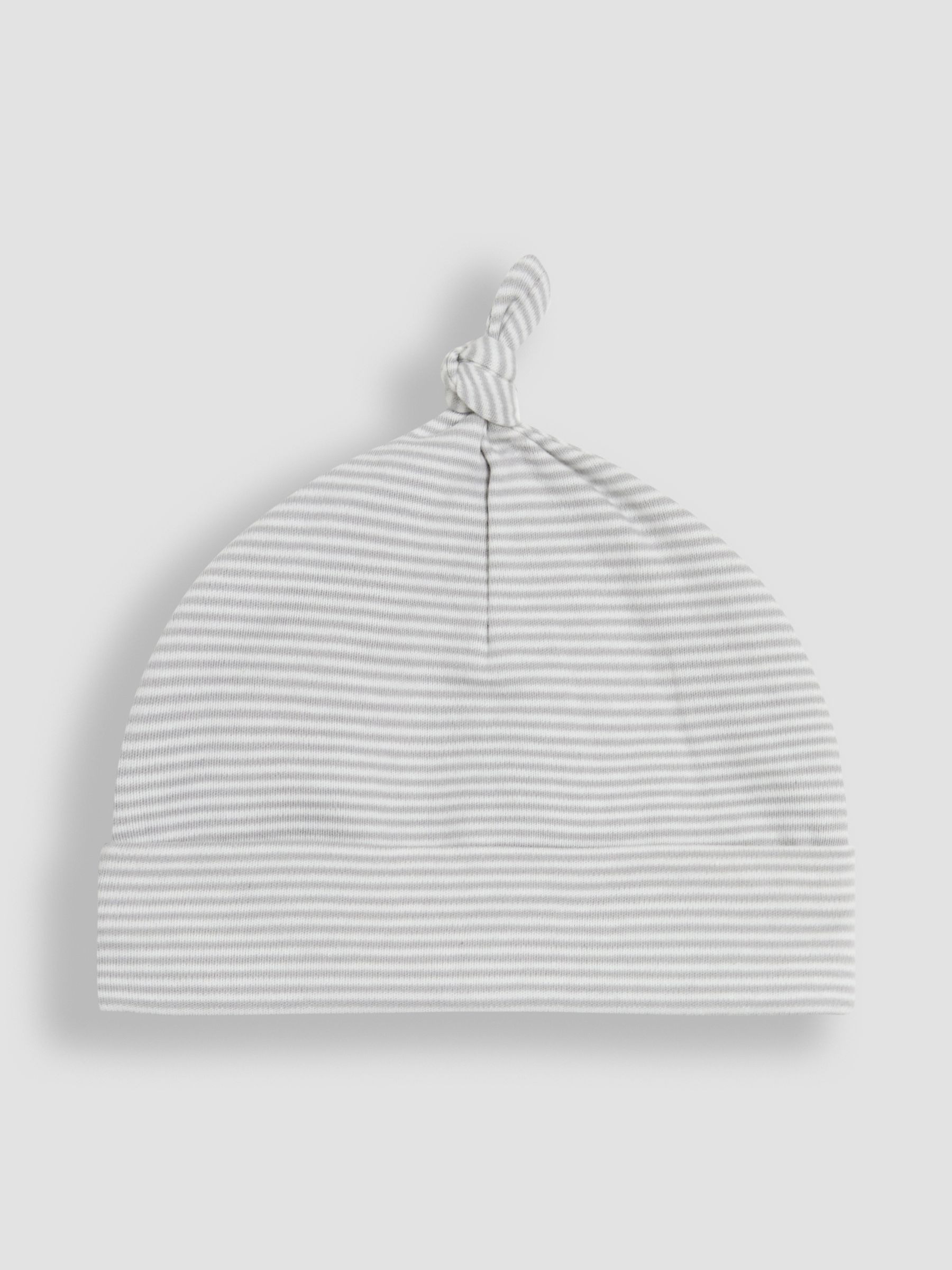 Grey 2 Piece Baby 100% Cotton Hat and Mittens Set - Image 3 of 4