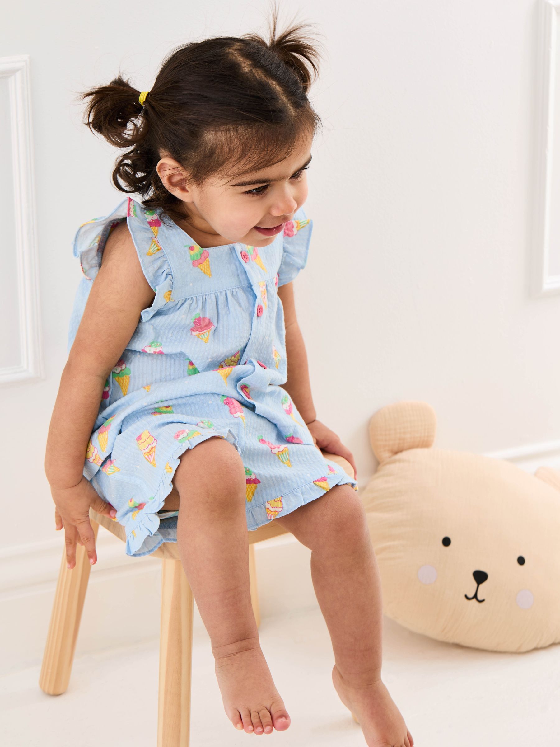 Pale Blue Print Woven Pyjamas - Image 2 of 11