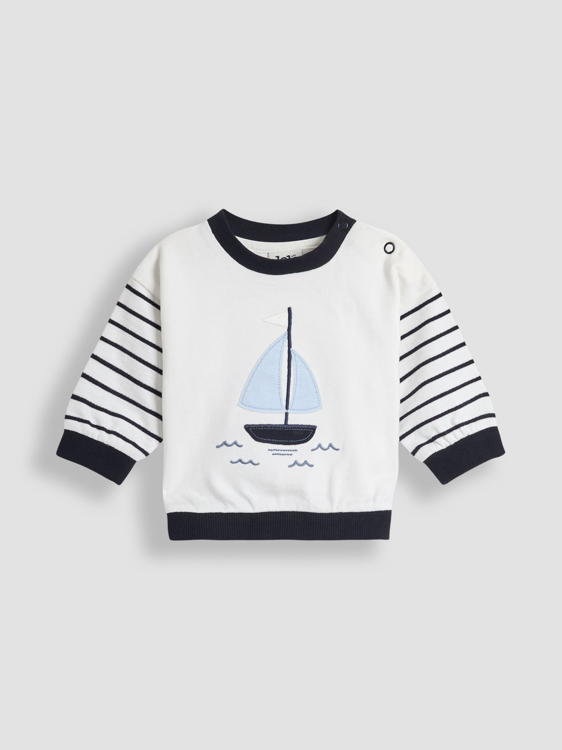 Ecru Organic Cotton Sail Boat Sweatshirt & Joggers Set - Image 2 of 5