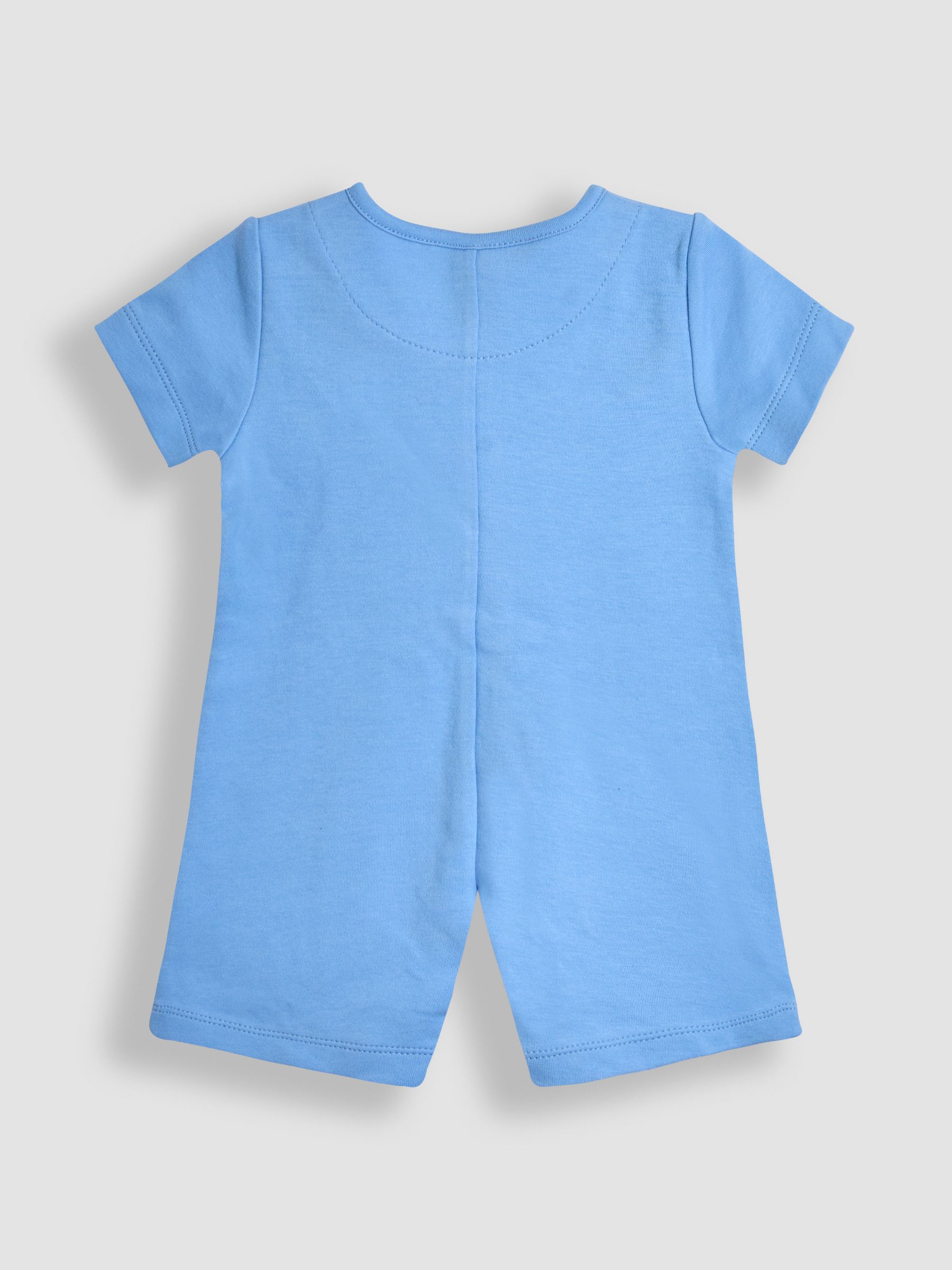 Blue 100% Organic Cotton Safari Button Front Romper - Image 2 of 3