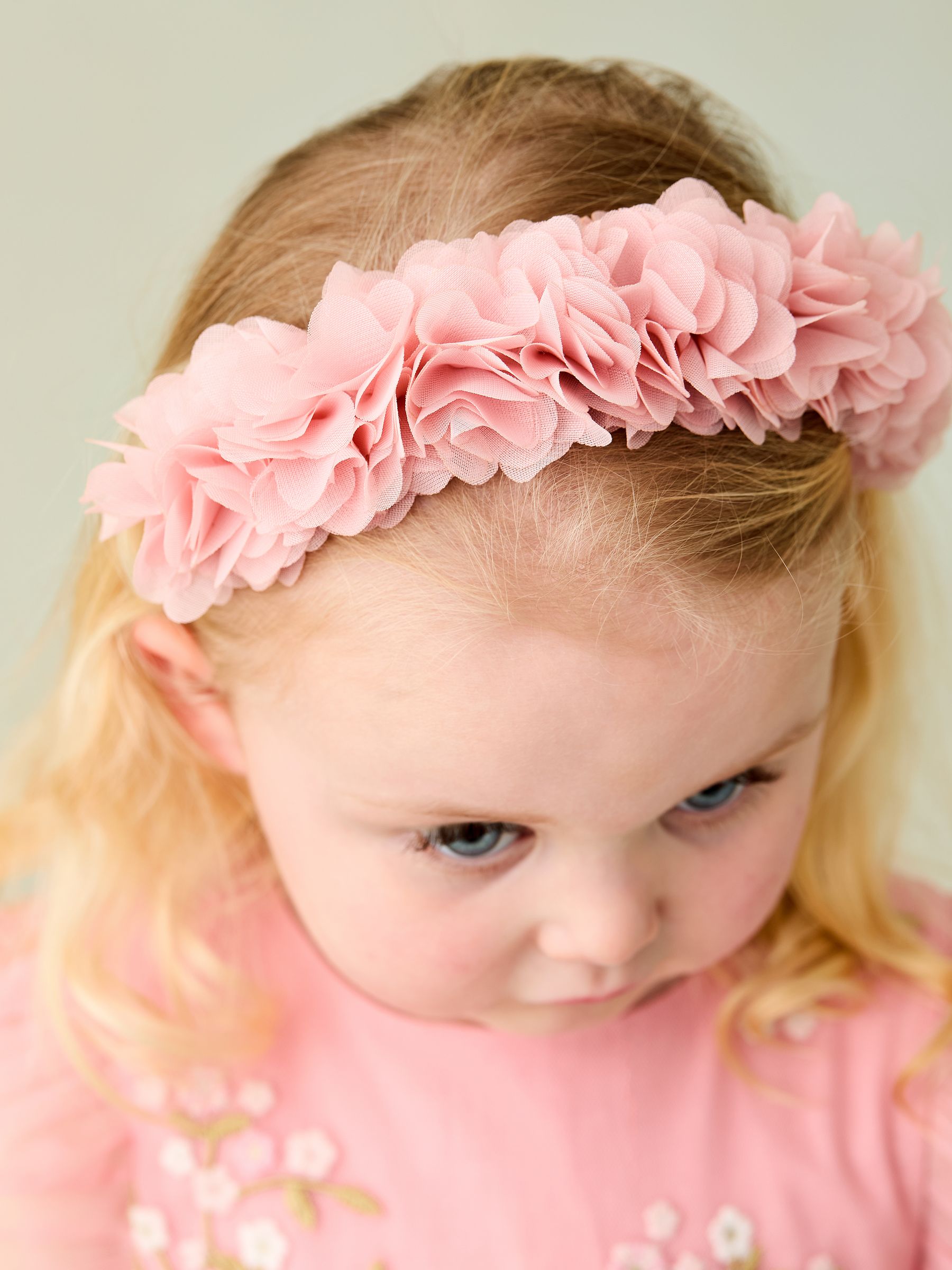 Pink Flower Crown Headband - Image 2 of 6