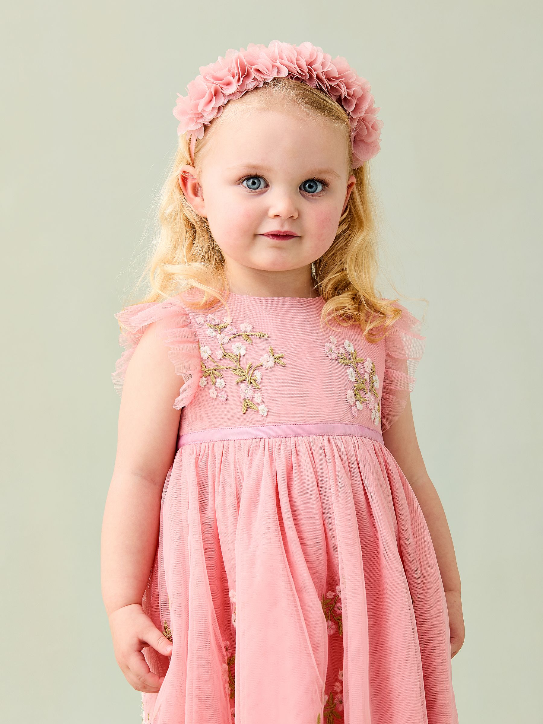 Pink Flower Crown Headband - Image 3 of 6