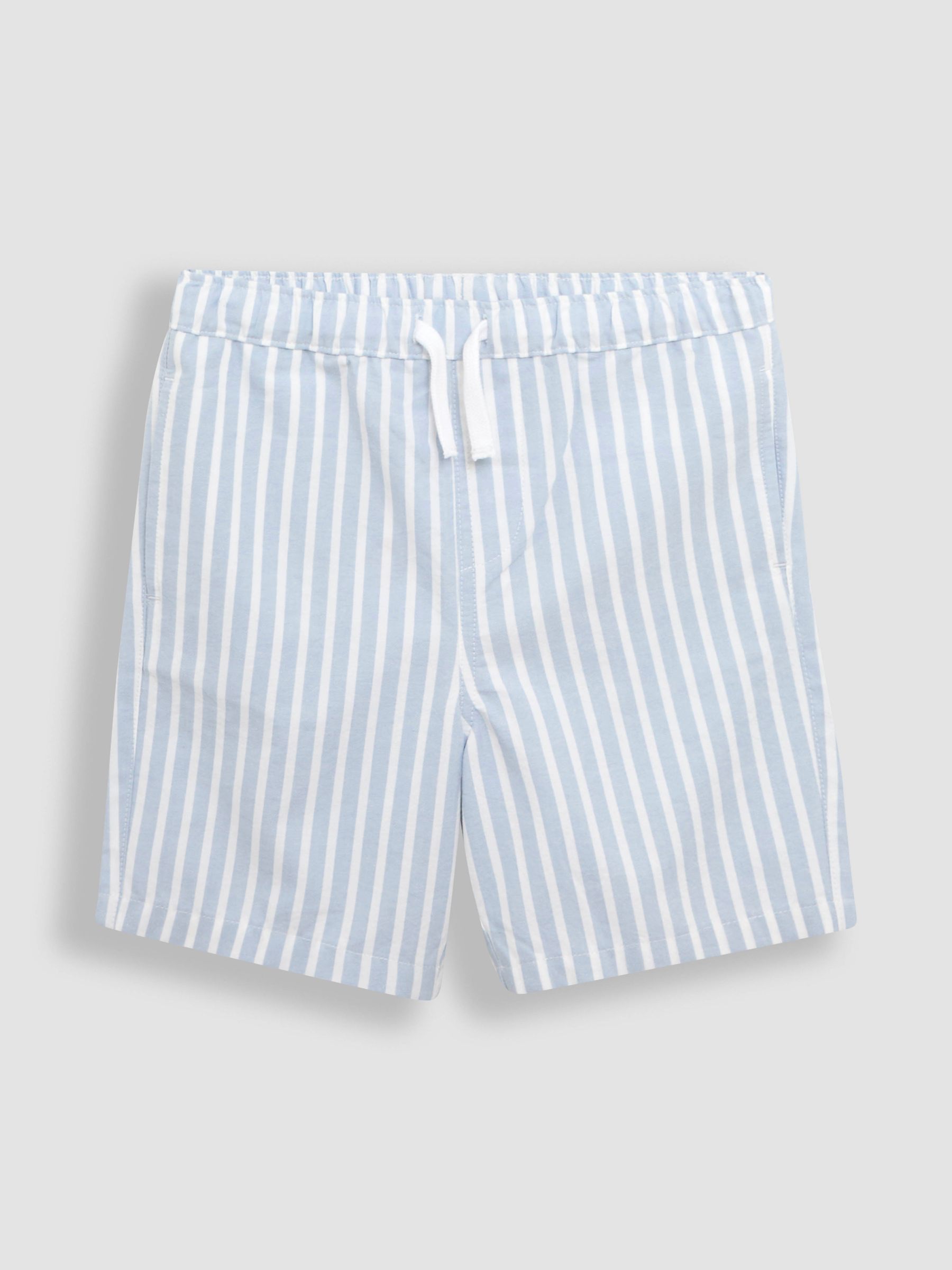 Blue 2-Piece Grandad Collar Shirt & Striped Shorts Set - Image 4 of 6