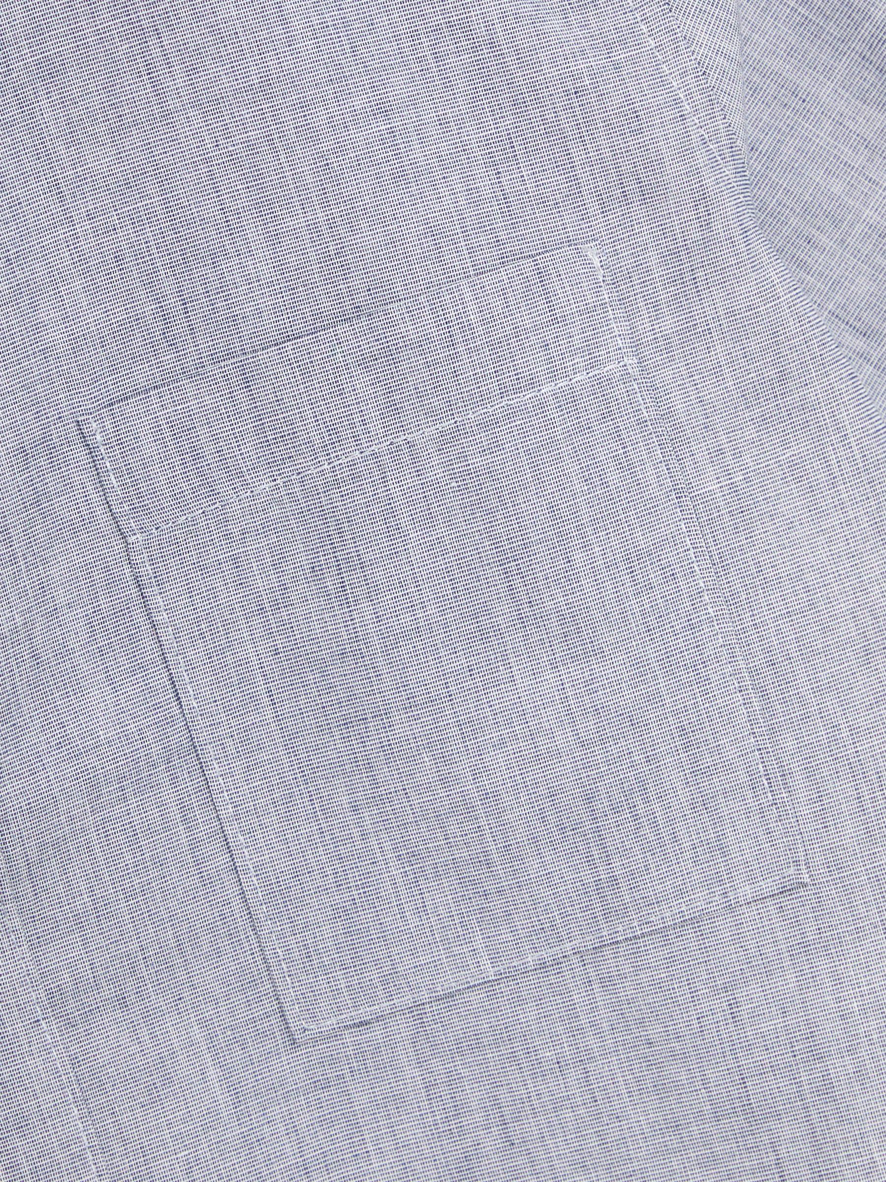 Blue 2-Piece Grandad Collar Shirt & Striped Shorts Set - Image 6 of 6