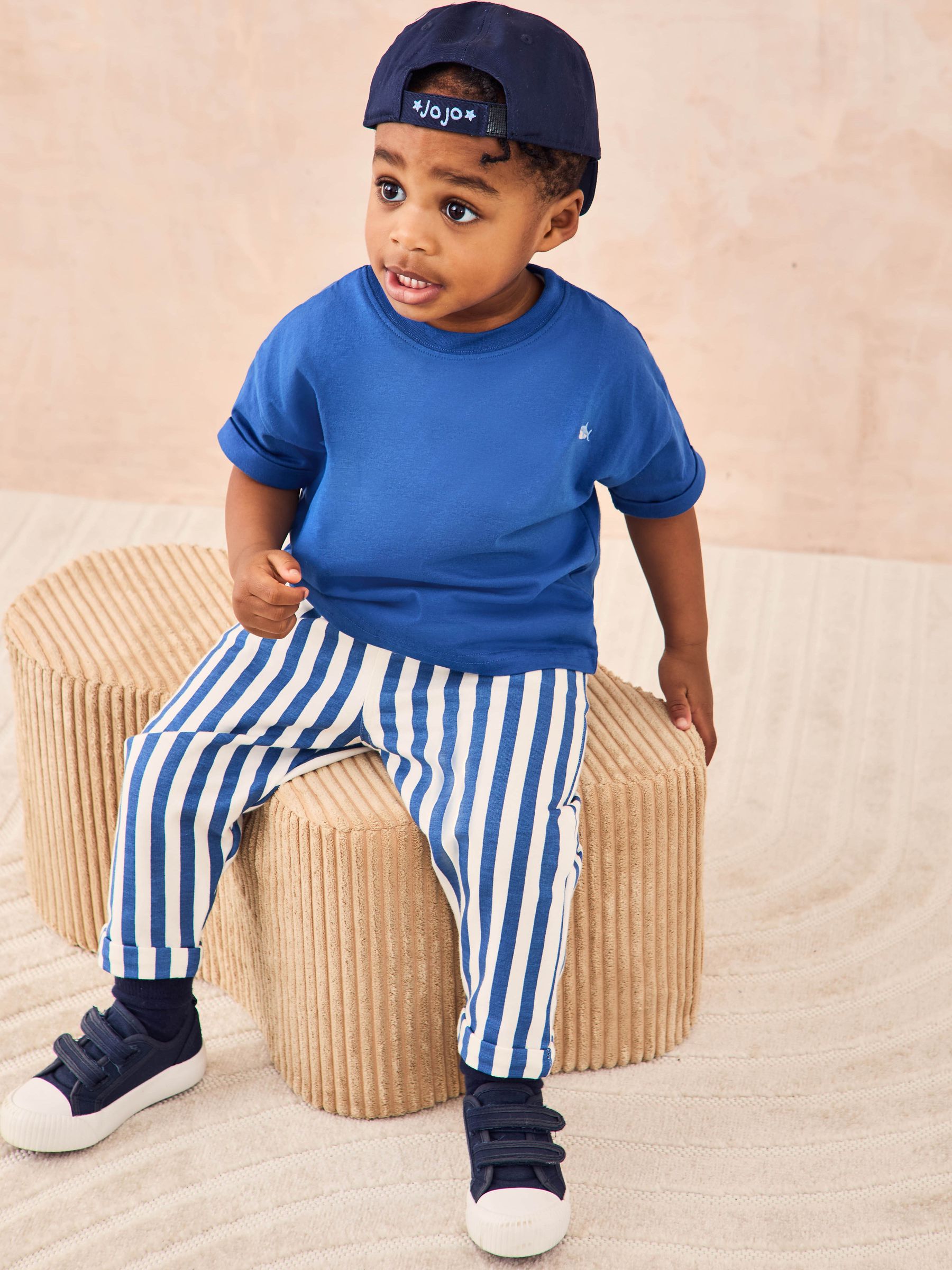 Blue Shark 2-Piece T-Shirt & Stripe Joggers Set - Image 2 of 3
