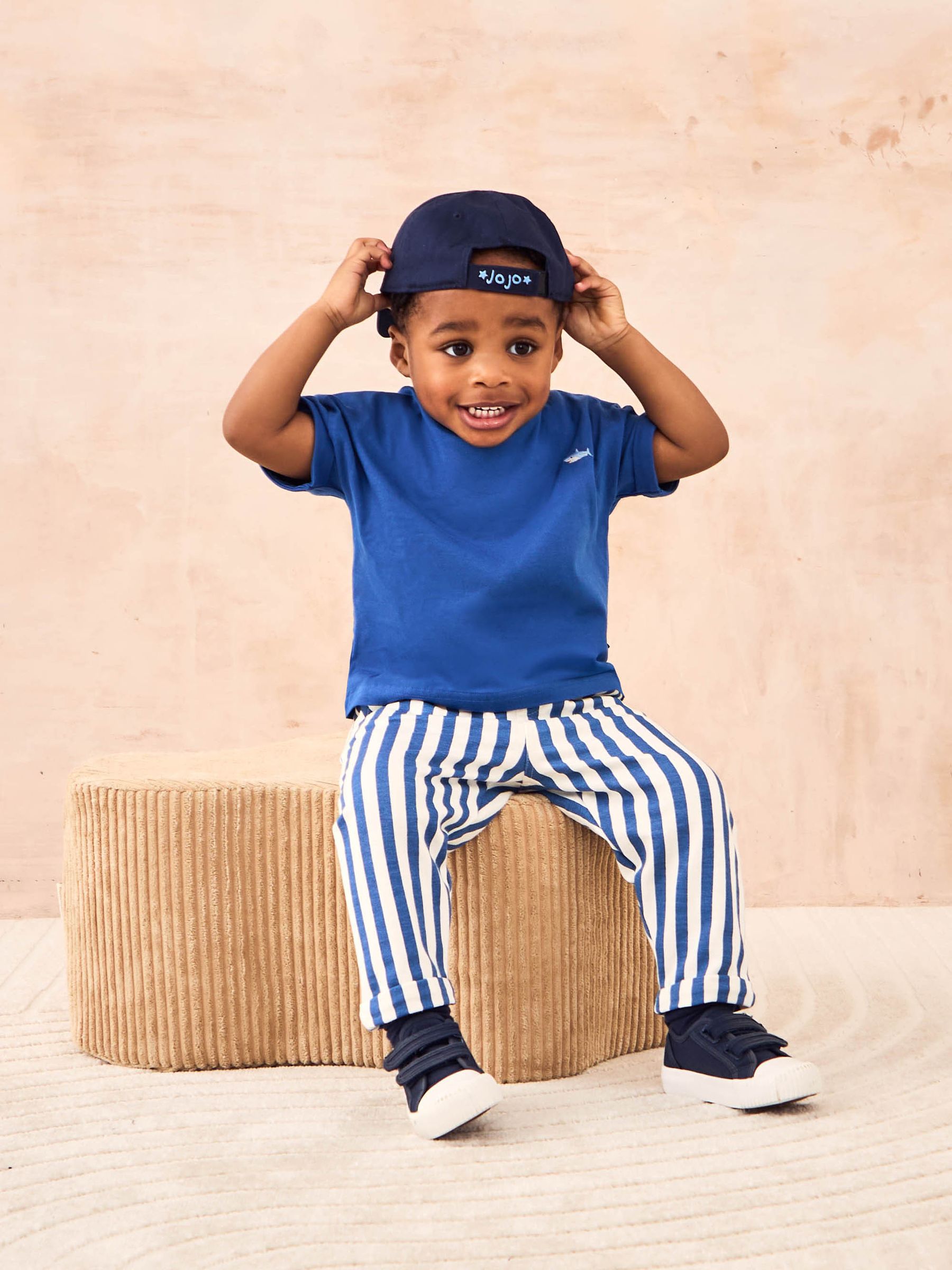 Blue Shark 2-Piece T-Shirt & Stripe Joggers Set - Image 3 of 3