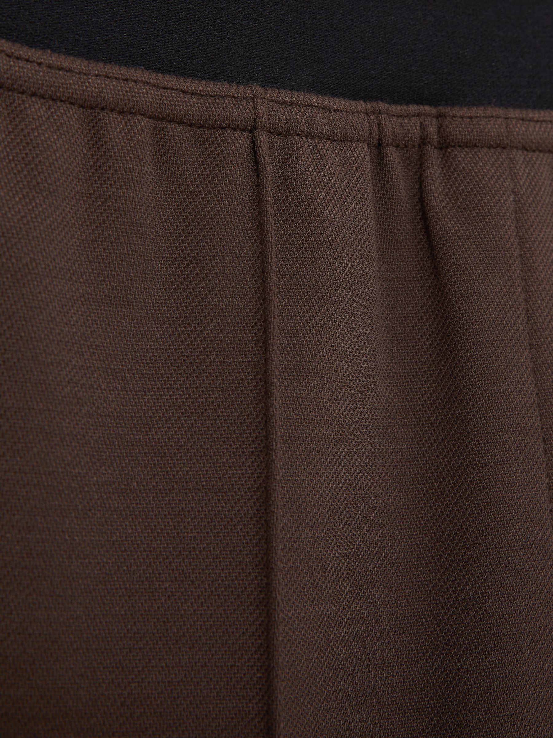 Wide-Leg Elasticated-Waistband Trousers in Chocolate Brown - Image 6 of 6
