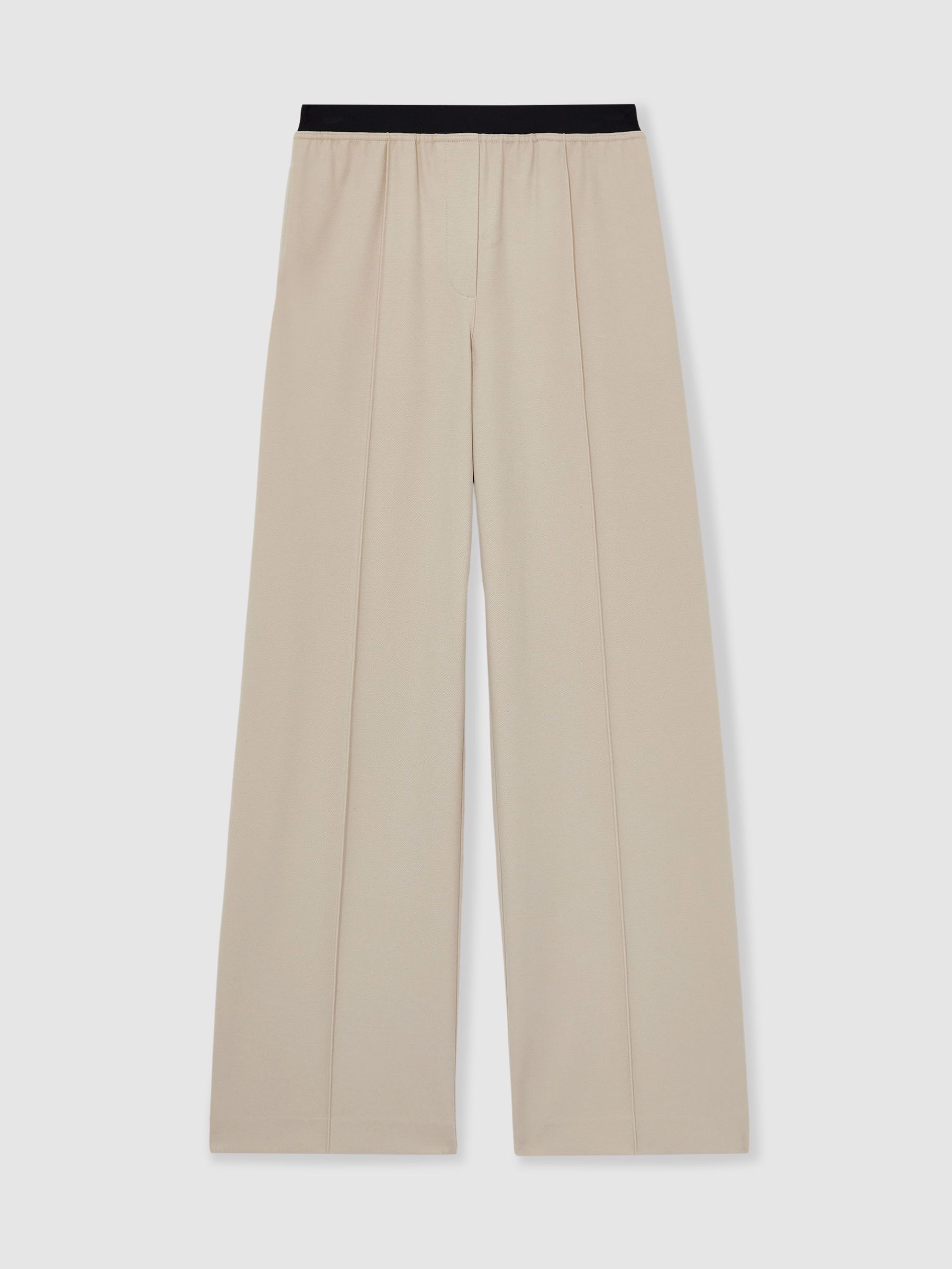 Wide-Leg Elasticated-Waistband Trousers in Neutral - Image 2 of 6
