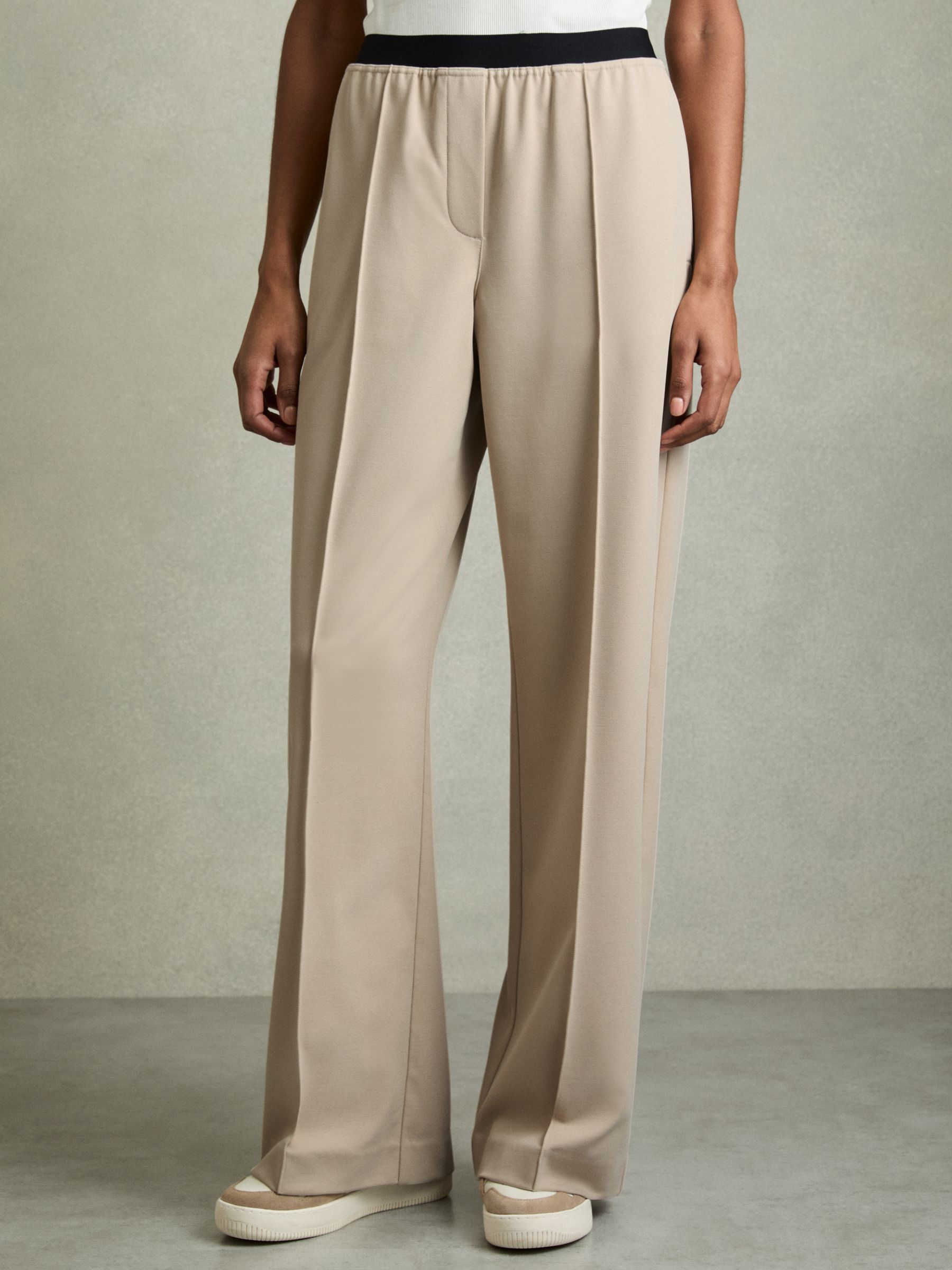 Wide-Leg Elasticated-Waistband Trousers in Neutral - image 3