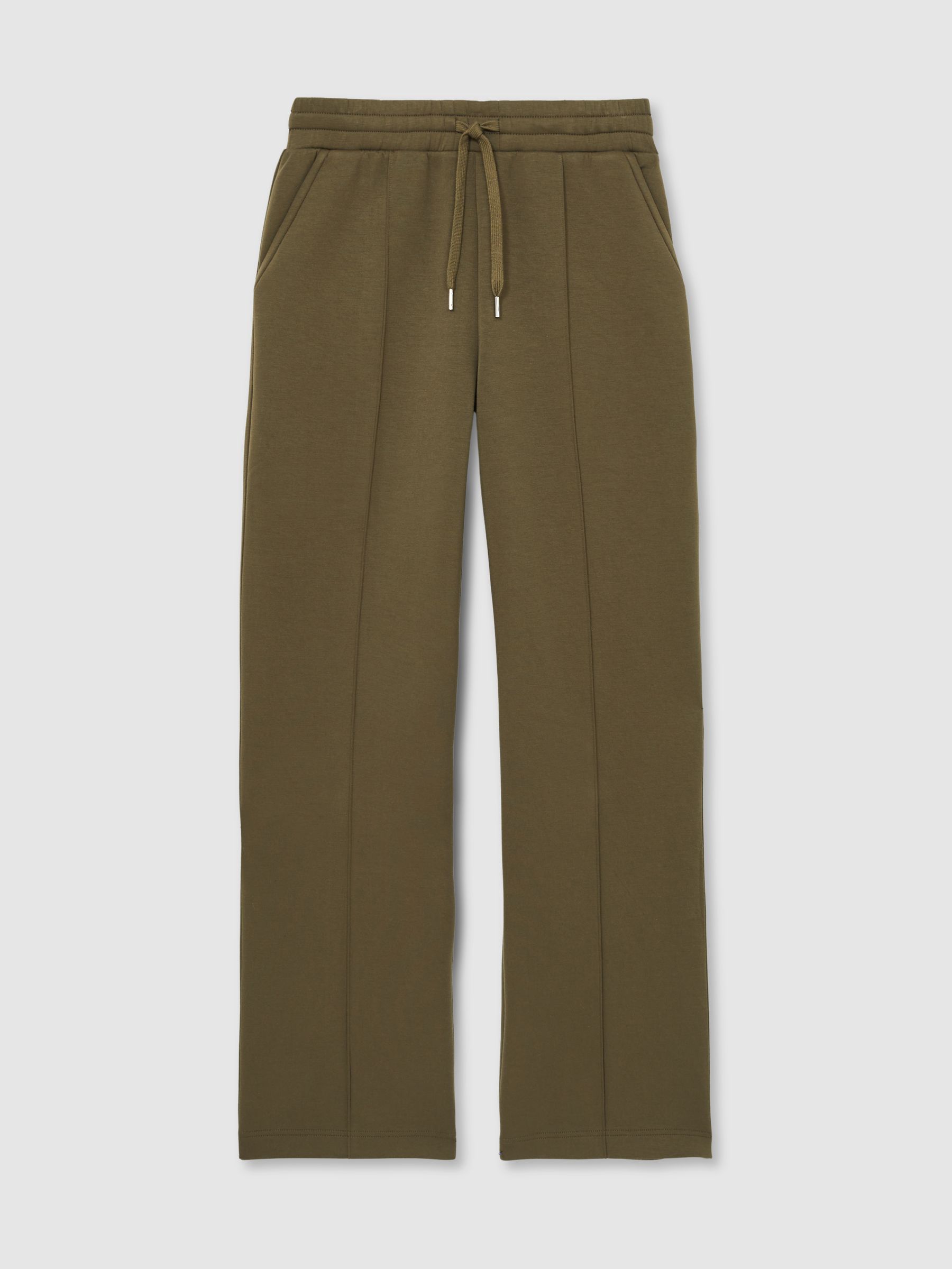 Jersey Pintuck Drawstring Joggers in Khaki - Image 2 of 6