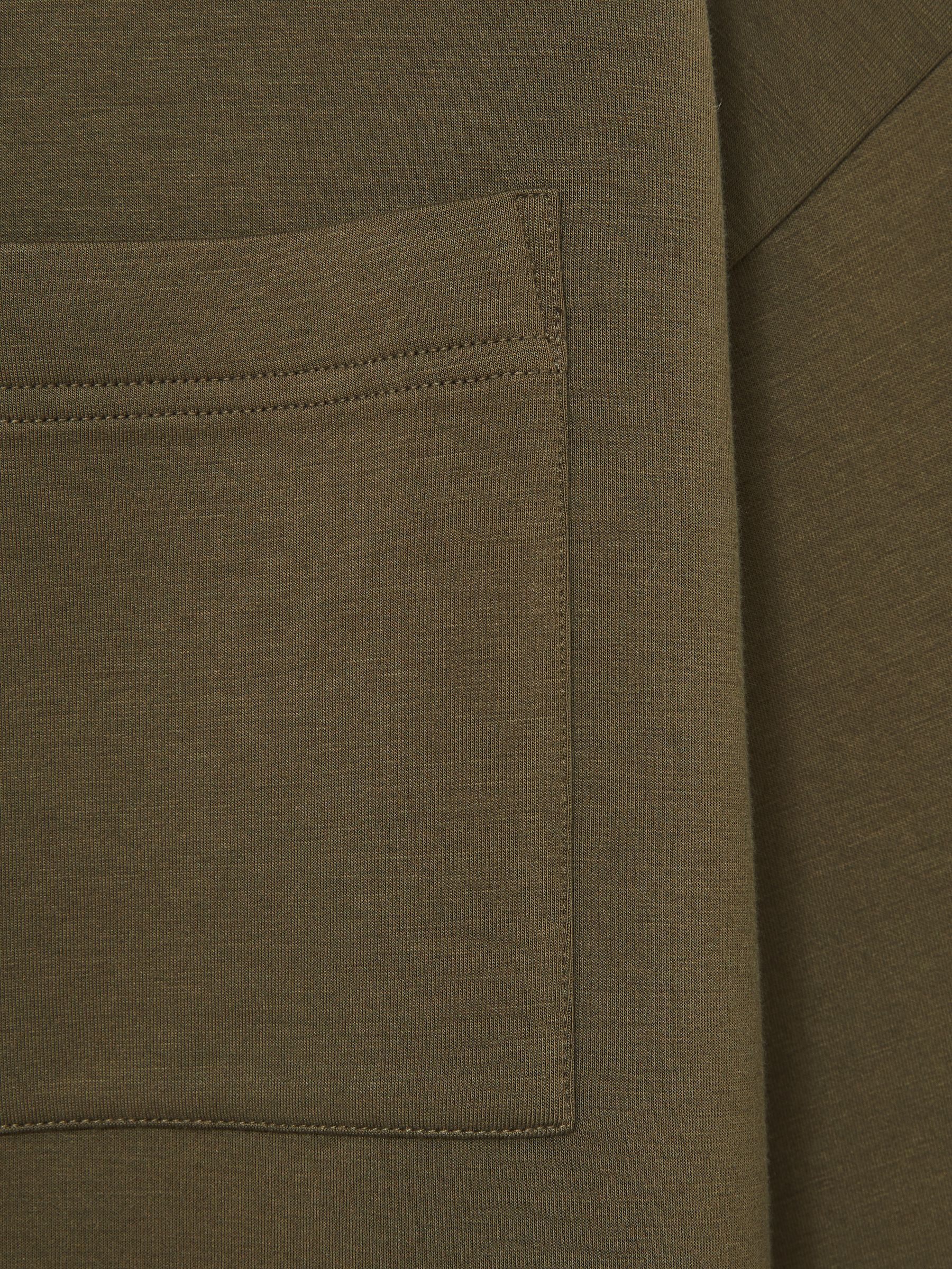 Jersey Funnel-Neck Sweatshirt in Khaki - Image 6 of 6