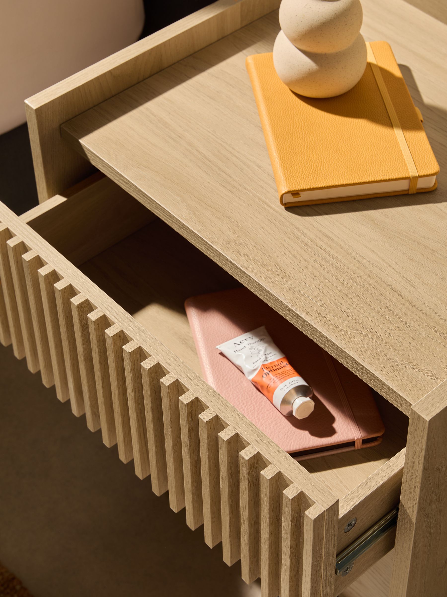 Blaze Bedside Table in Oak - Image 2 of 5