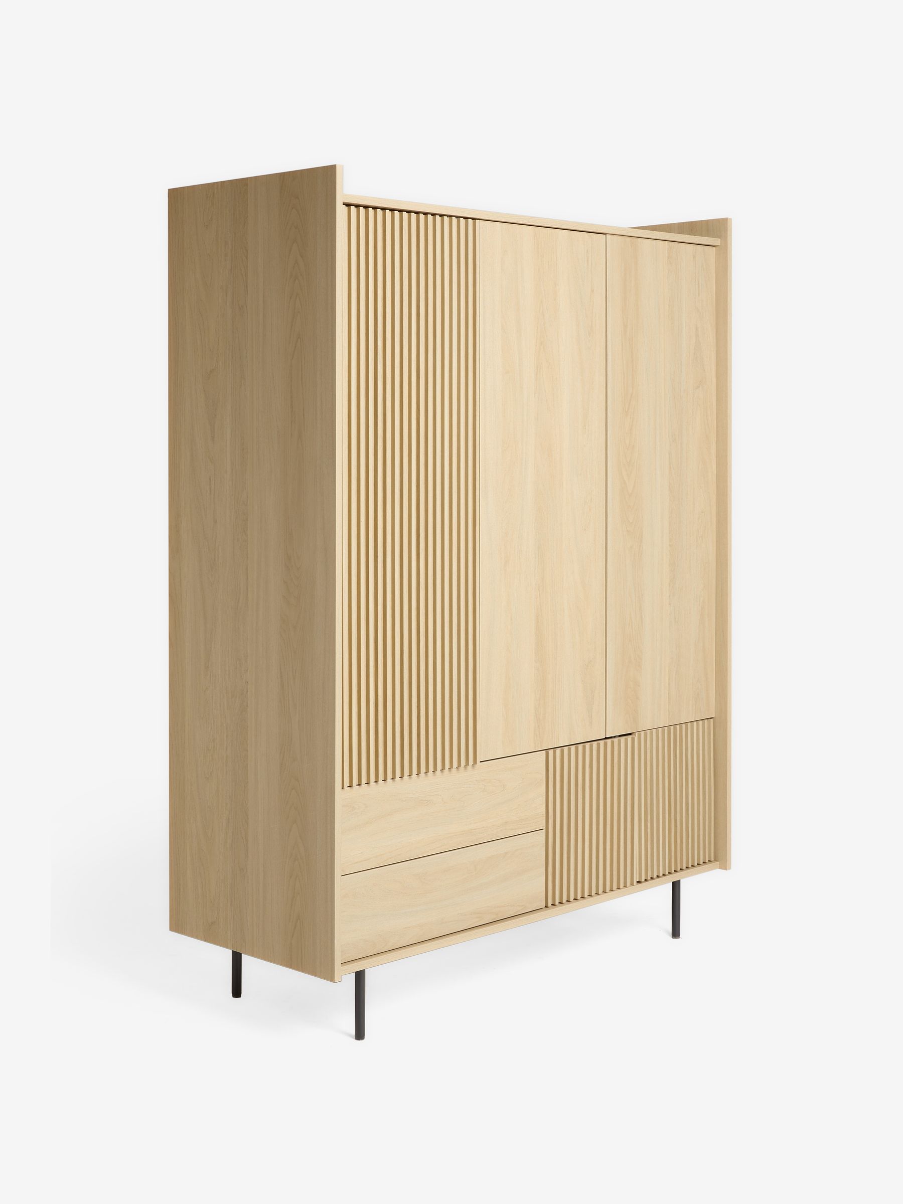 Blaze Triple, 3 drawers Wardrobe in Oak - Image 5 of 6