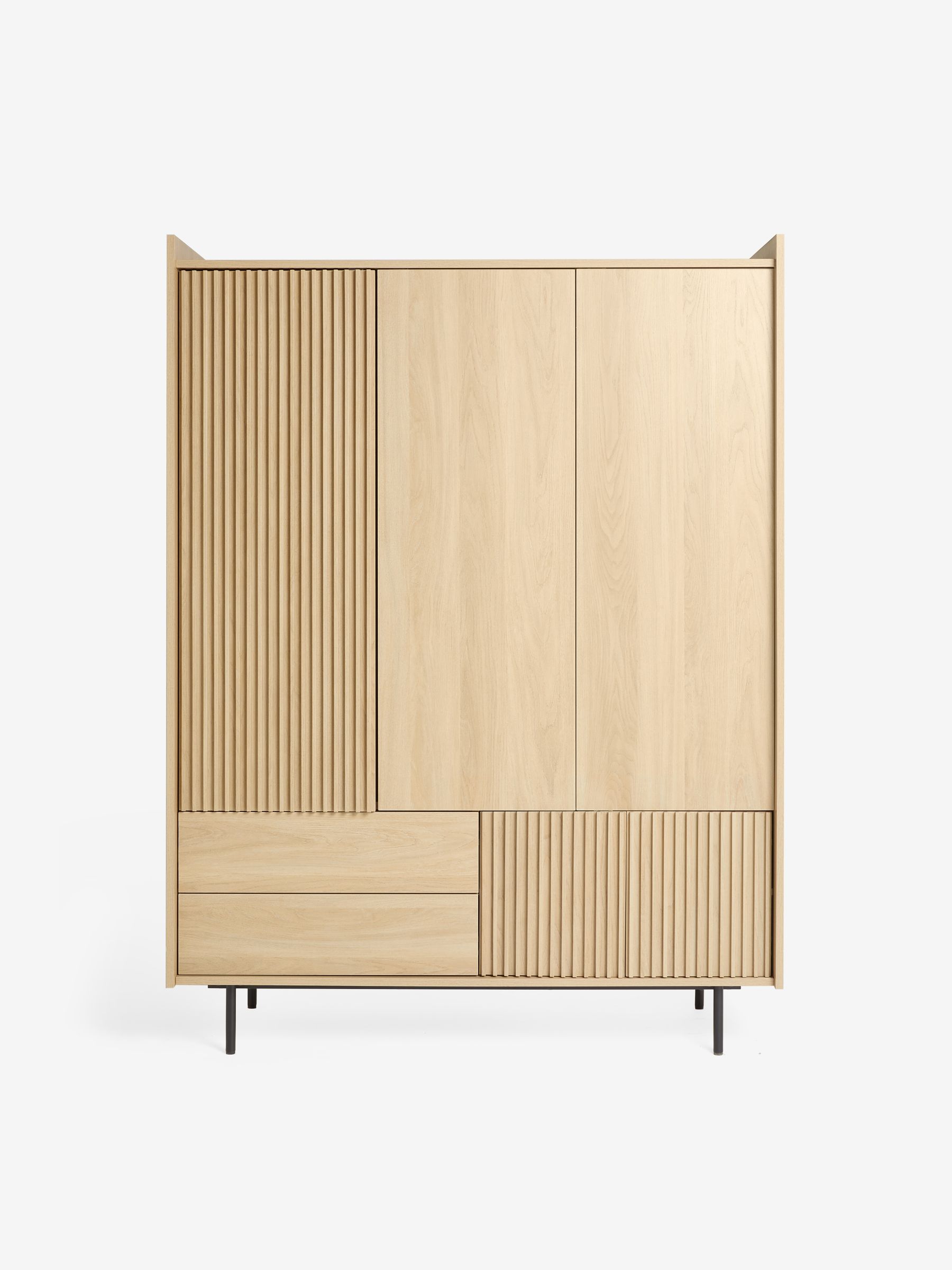 Blaze Triple, 3 drawers Wardrobe in Oak - Image 6 of 6