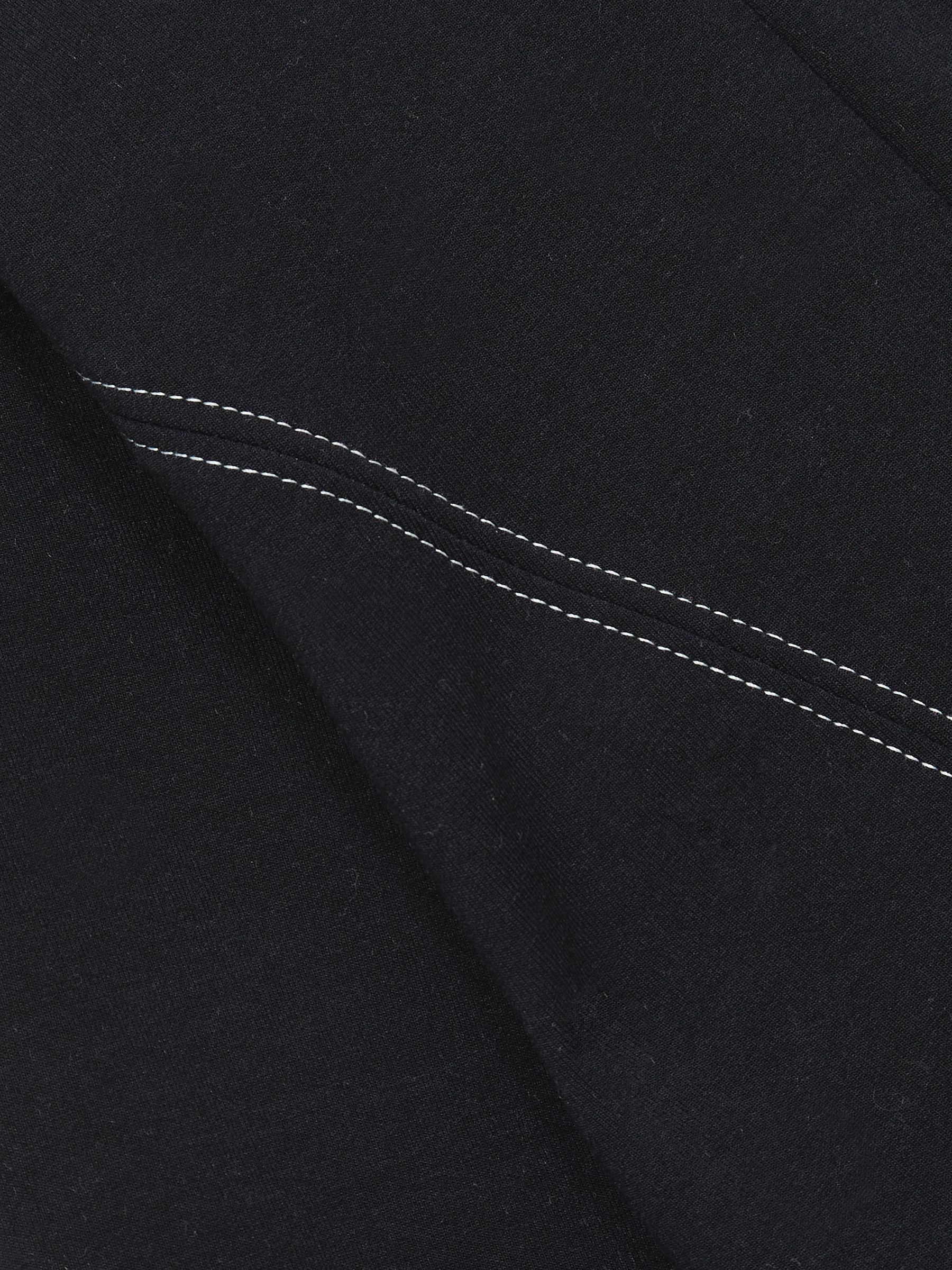 13-14 yrs Jersey Contrast-Stitch Flared Dress in Navy - Image 4 of 4