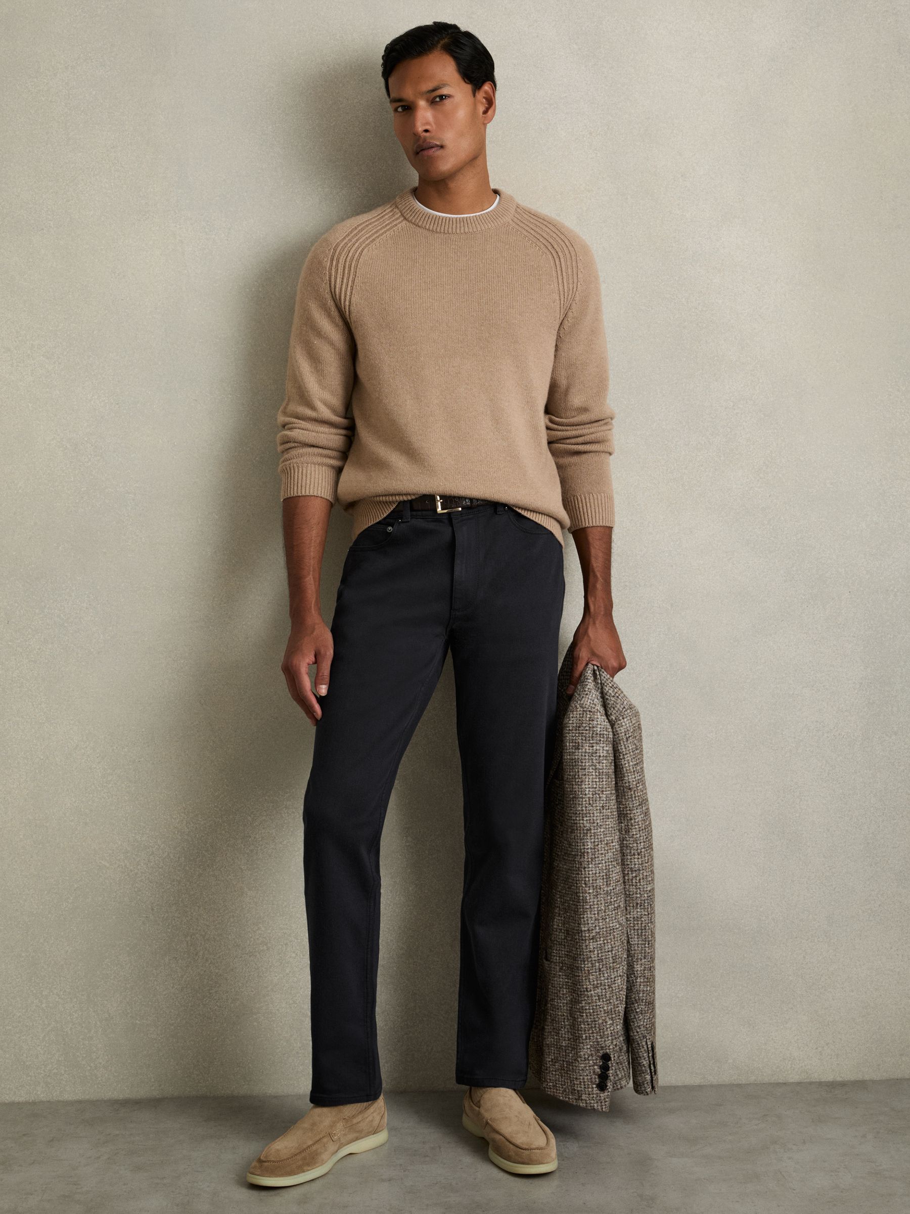 Cotton-Stretch Slim-Fit Jeans in Navy - Image 1 of 6