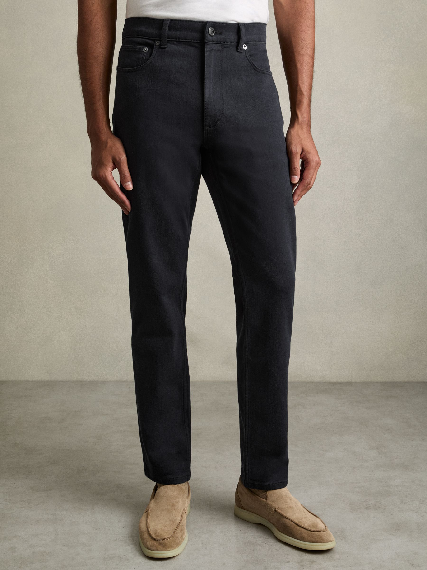 Cotton-Stretch Slim-Fit Jeans in Navy - image 3