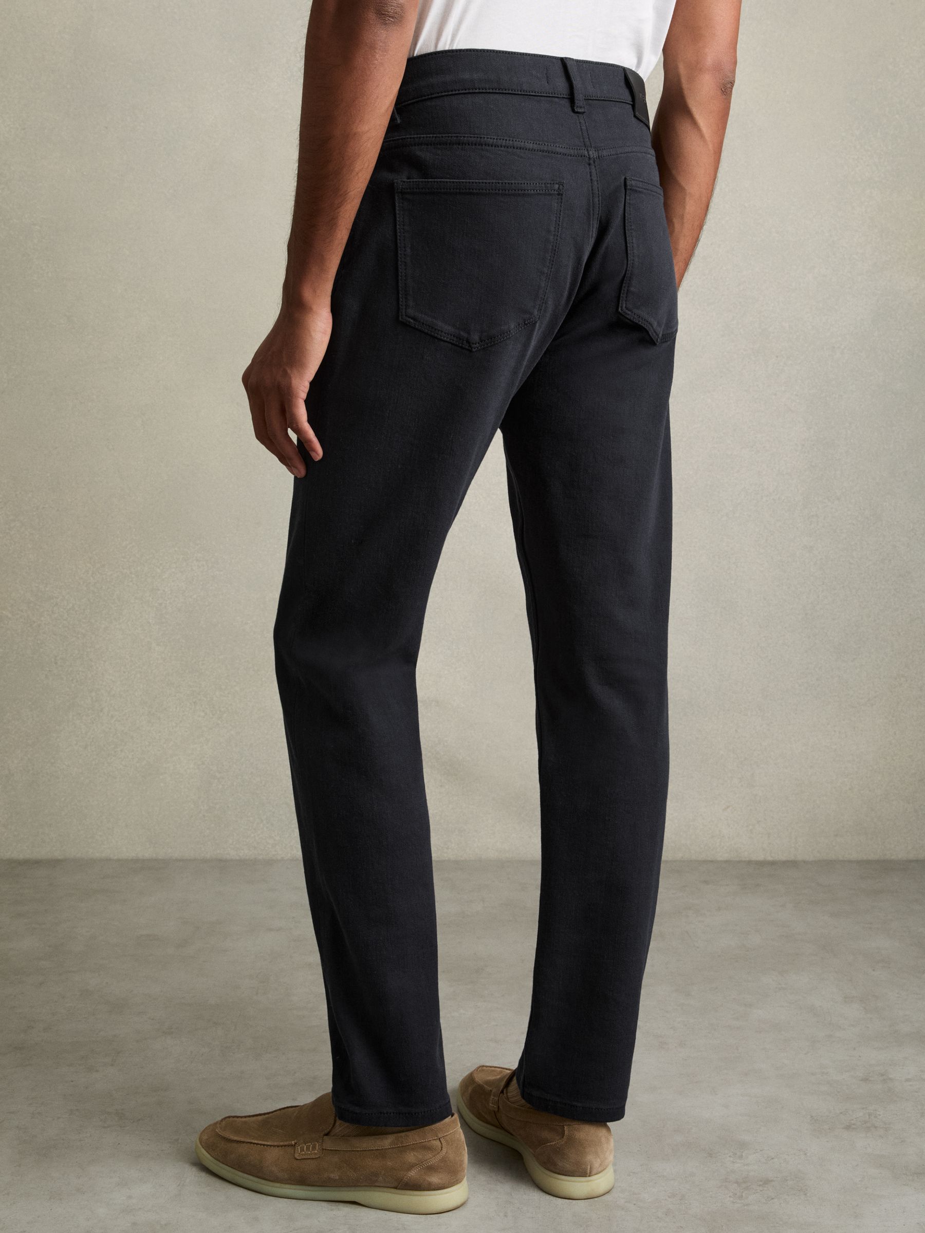 Cotton-Stretch Slim-Fit Jeans in Navy - Image 5 of 6