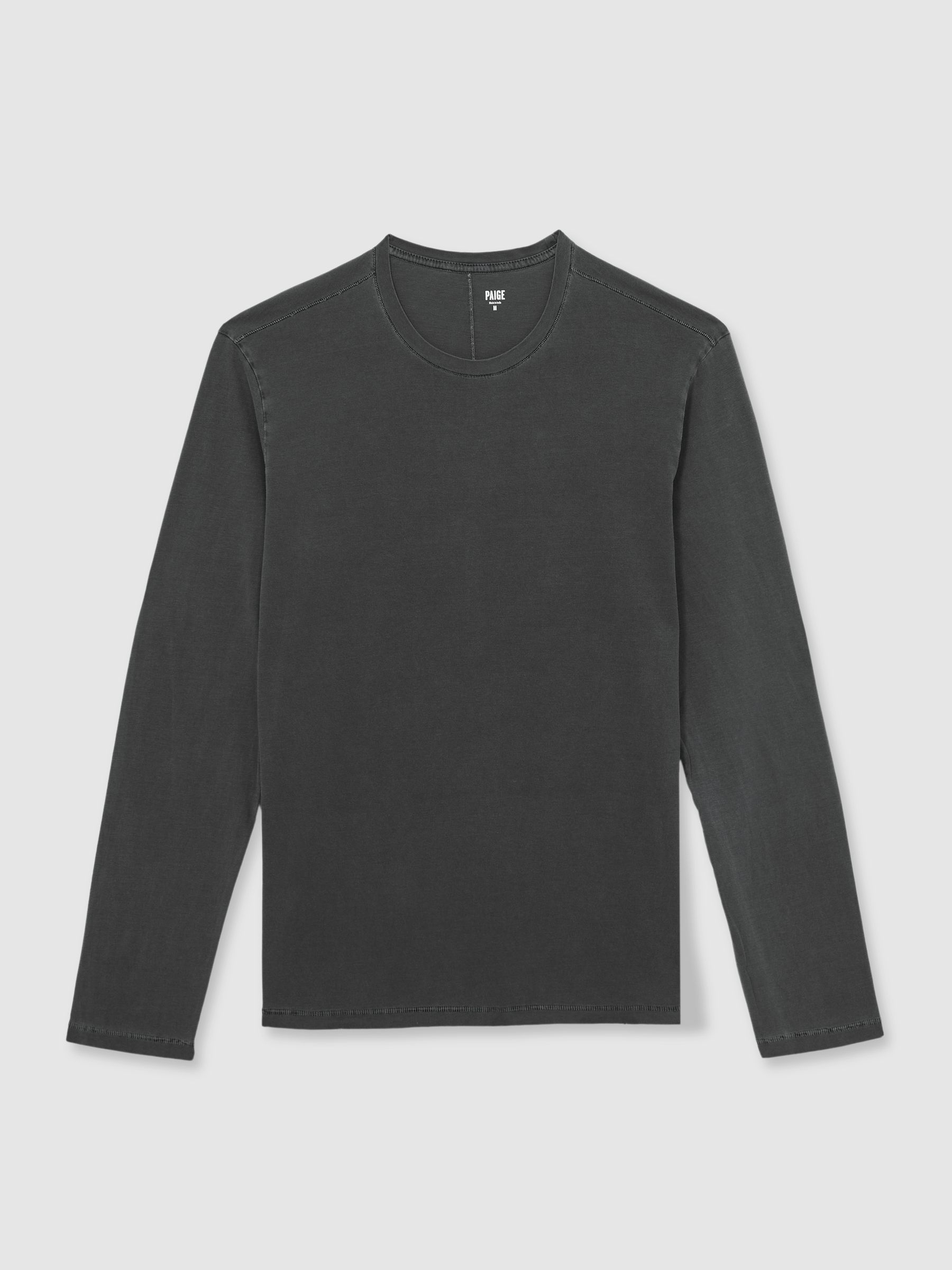 Paige 100% Cotton Long-Sleeve T-Shirt in Charcoal - Image 2 of 5 Paige 100% Cotton Long-Sleeve T-Shirt in Charcoal - Image 2 of 5