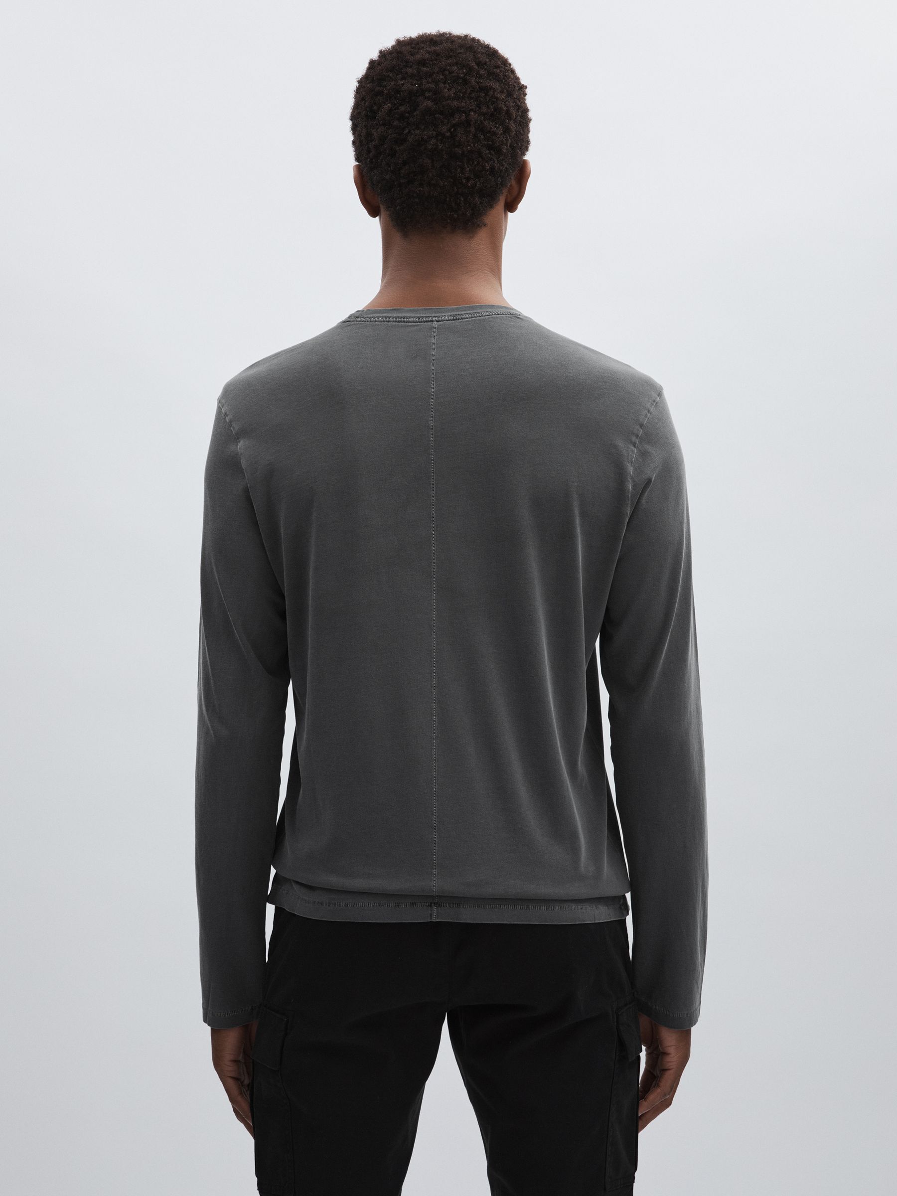 Paige 100% Cotton Long-Sleeve T-Shirt in Charcoal - Image 5 of 5