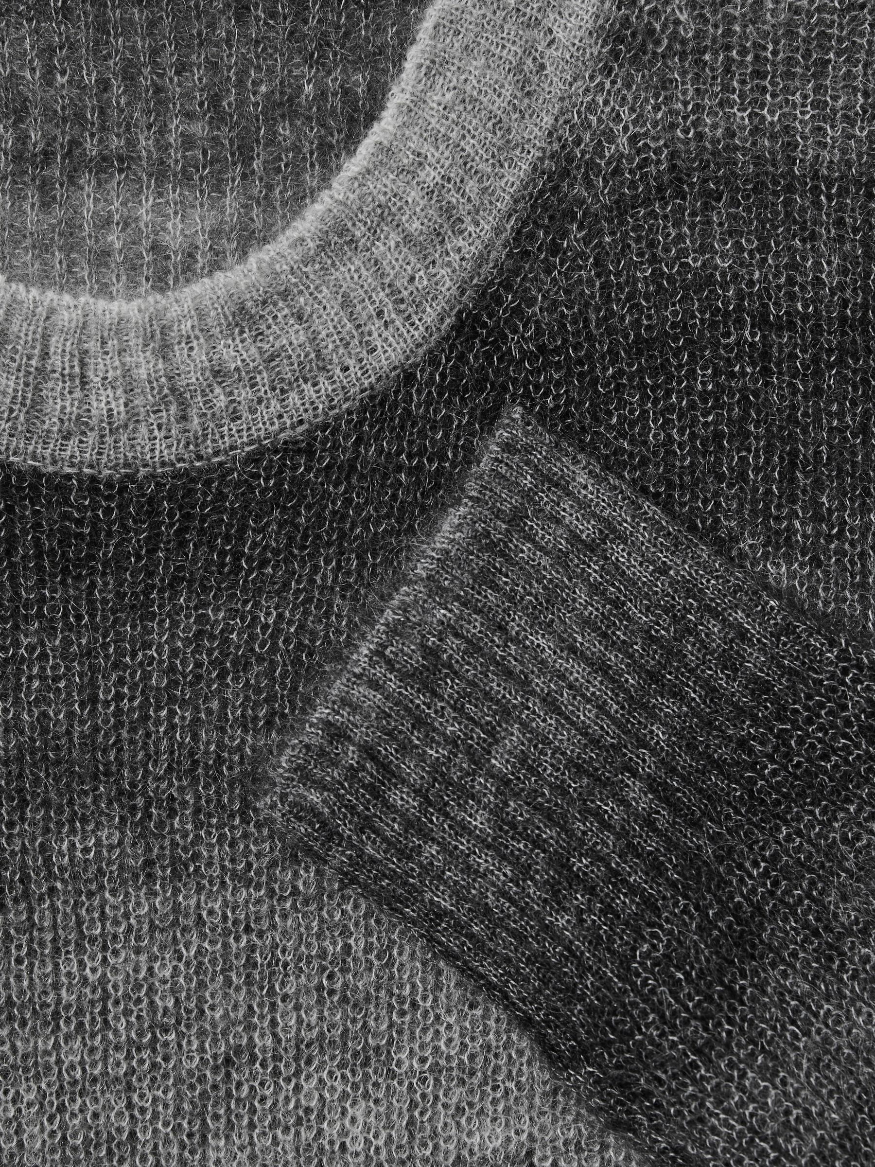 Paige Ombré-Striped Jumper With Mohair in Contrast Stripe Grey - Image 6 of 6