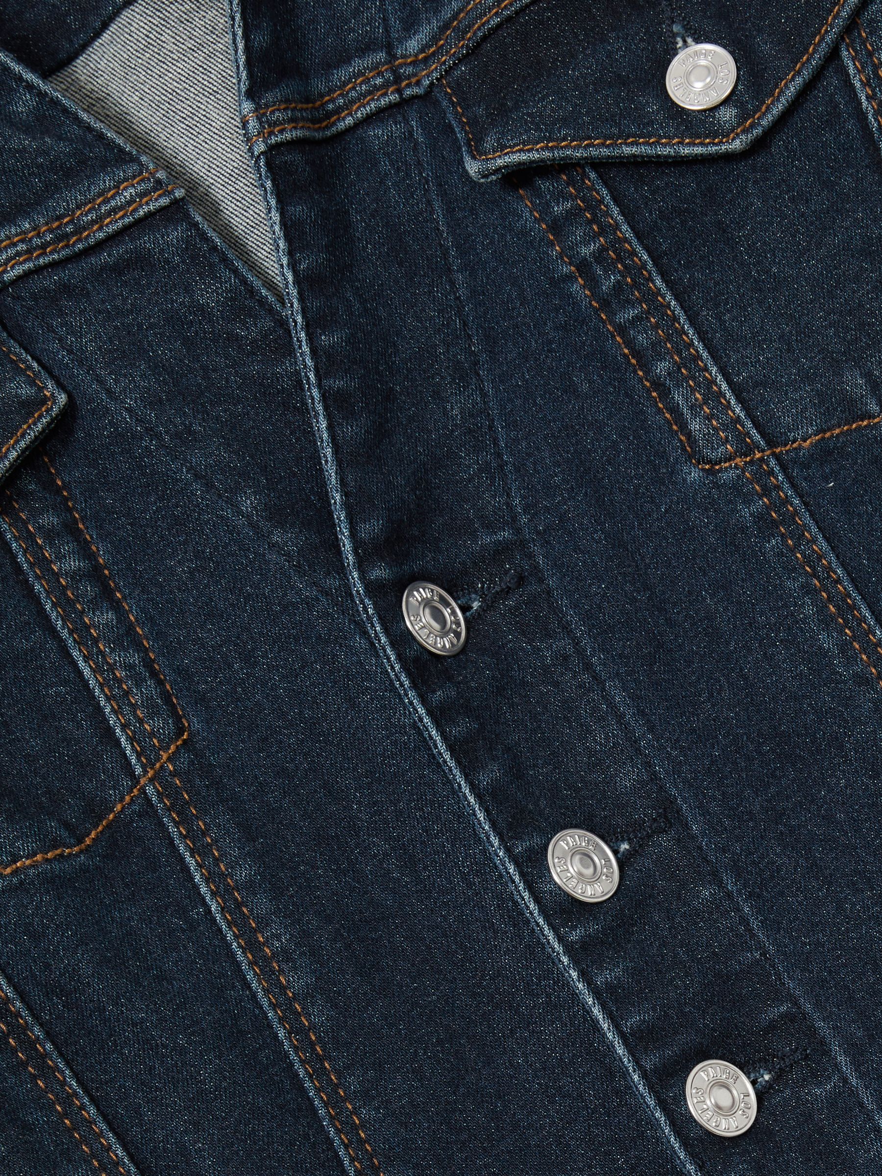 Paige Peregrine Blue Stretch-Cotton Denim Jumpsuit in Peregrine Blue - Image 6 of 6