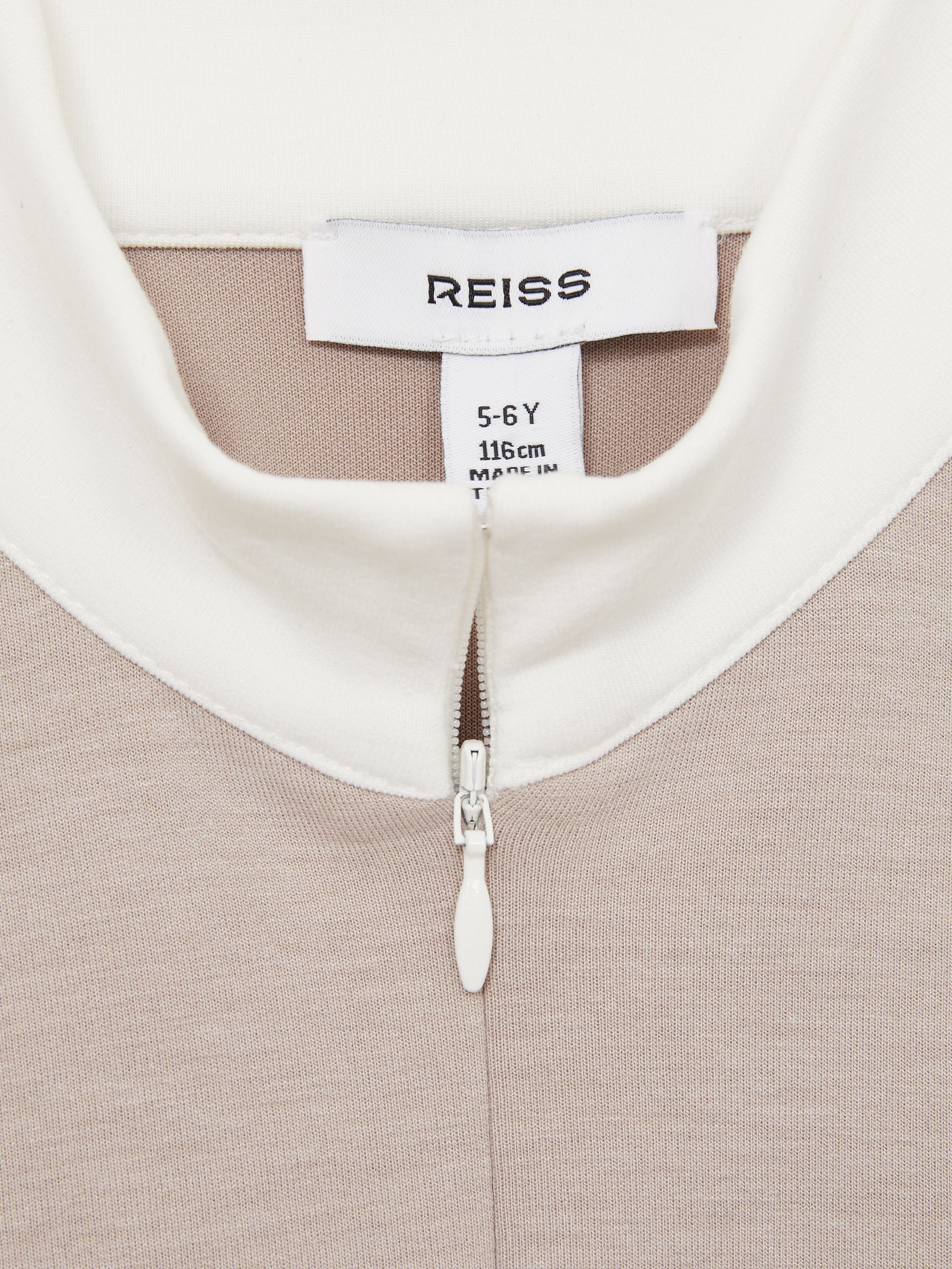 4-9 yrs Jersey Contrast-Stitch Flared Dress in Ecru - Image 4 of 4