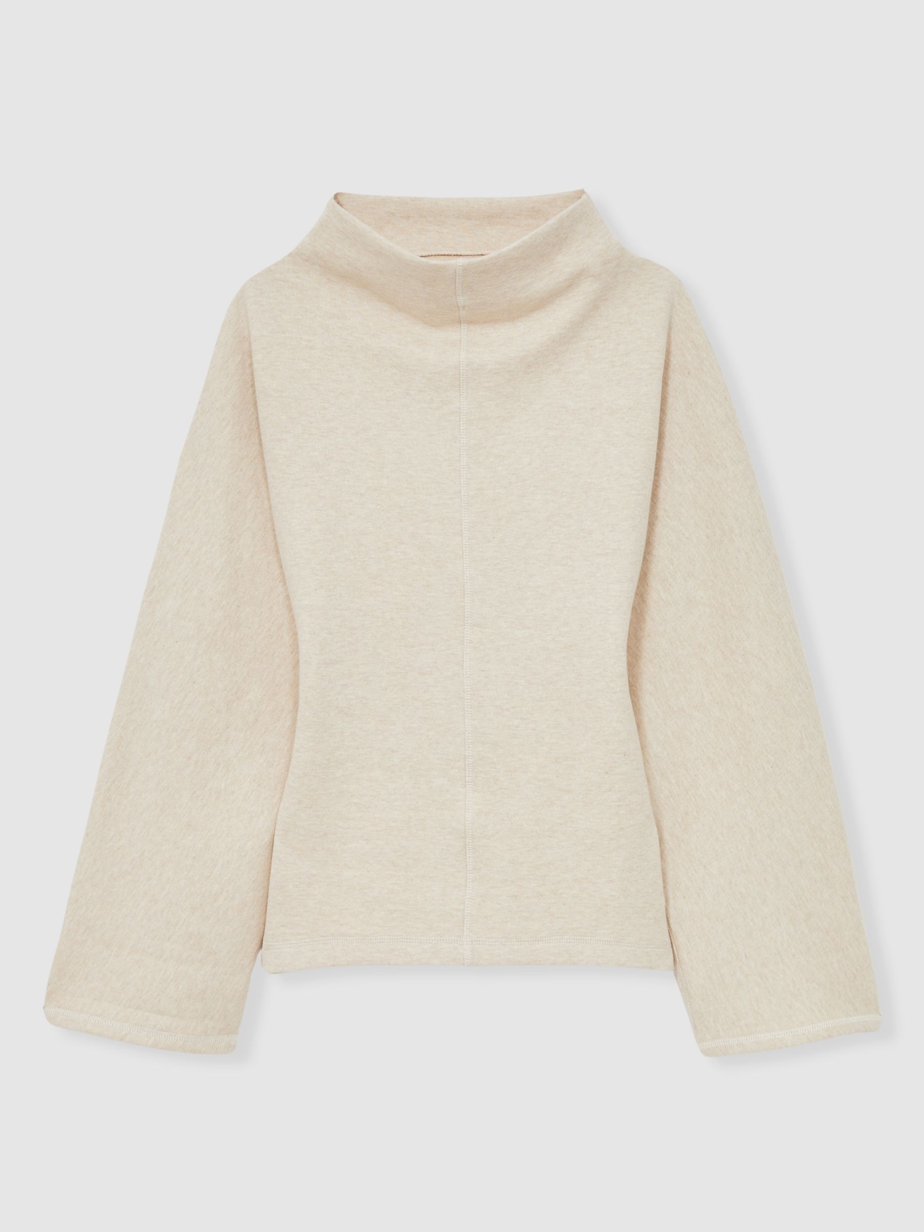 Cotton-Blend High-Neck Top in Neutral - Image 2 of 6