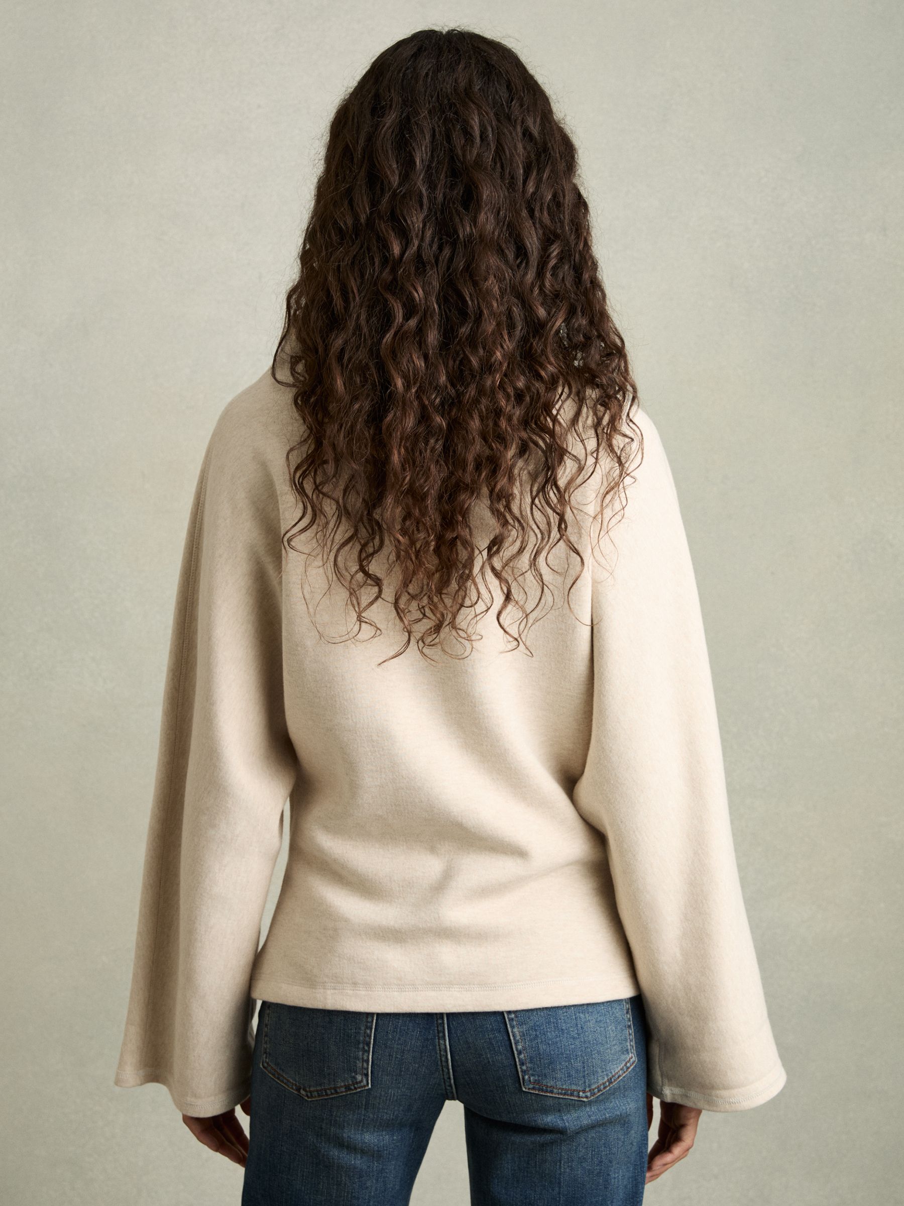 Cotton-Blend High-Neck Top in Neutral - Image 5 of 6