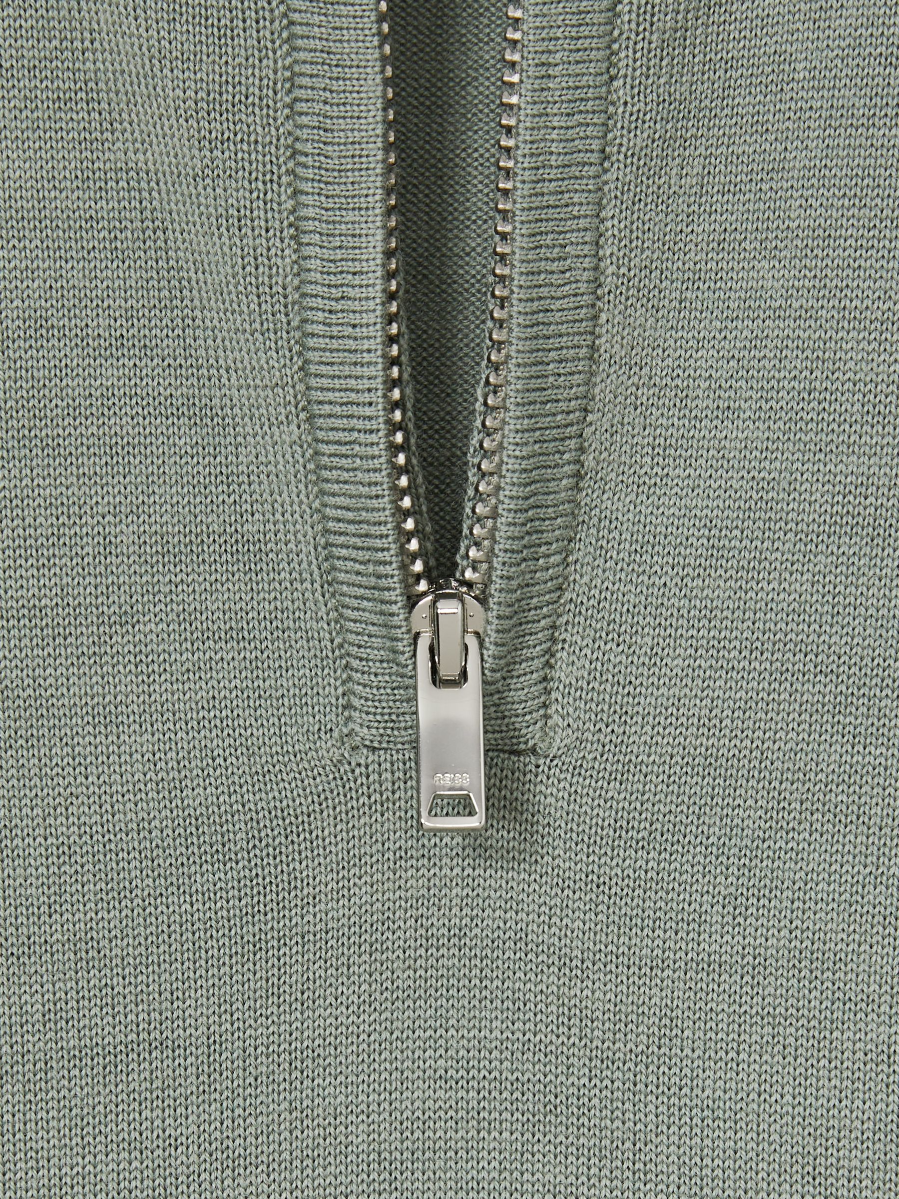 13-14 yrs Merino Wool Half-Zip Funnel Neck Jumper in Herb Green - Image 4 of 4