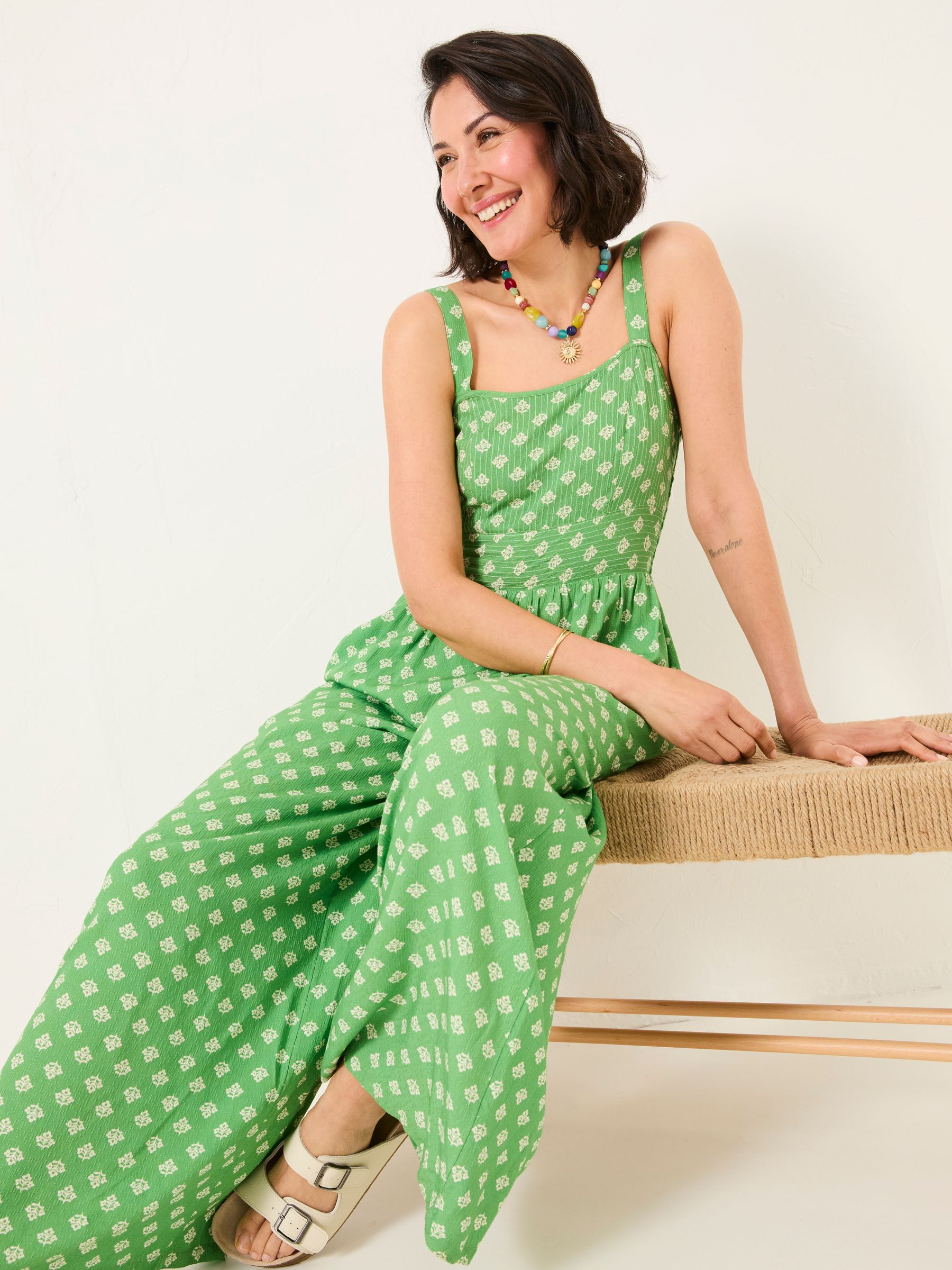 Ruby Mid Green Woodblock Ruby Jumpsuit - Image 3 of 5