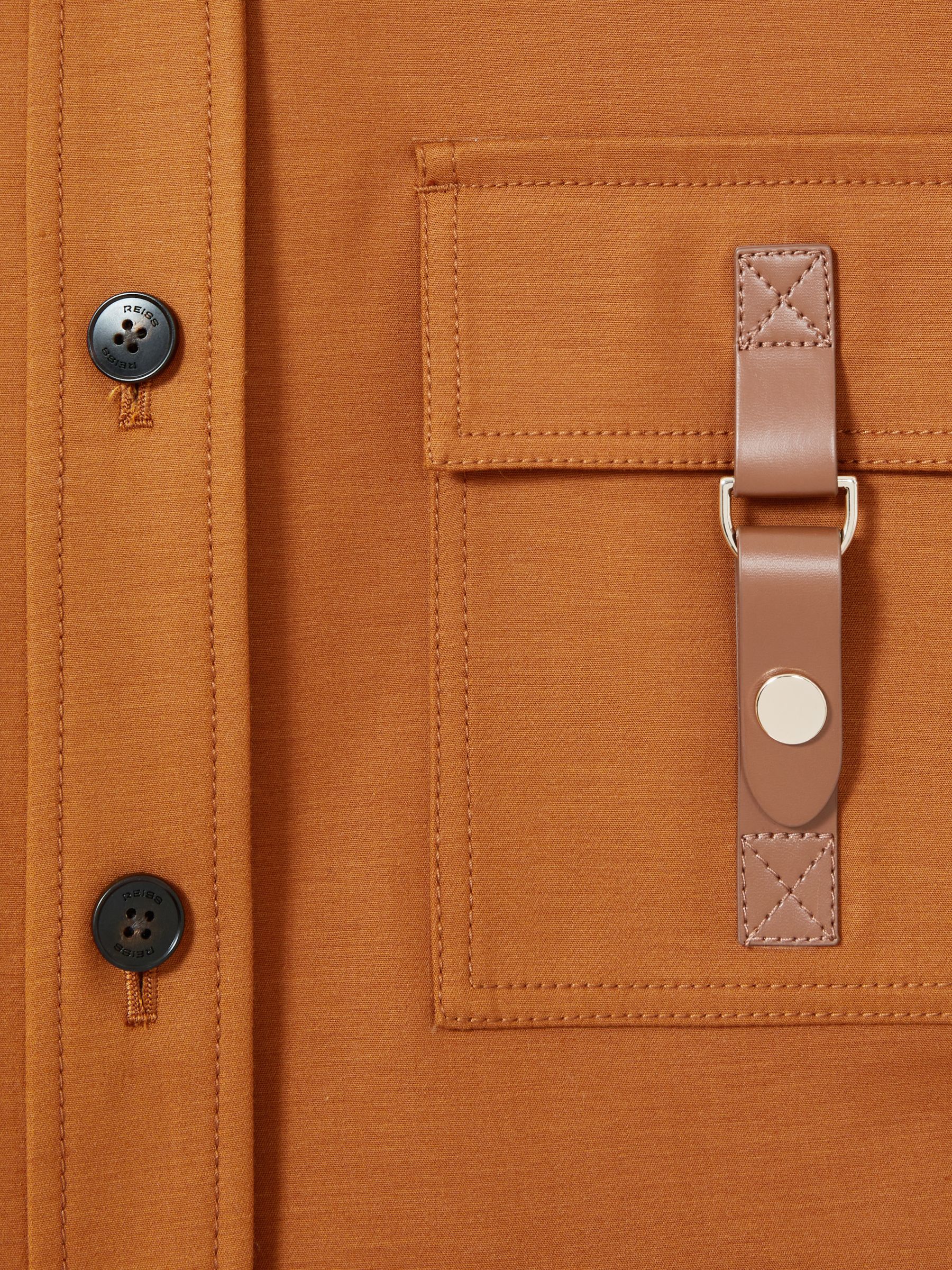 Button-Through Cropped Cargo Top in Rust - Image 6 of 6