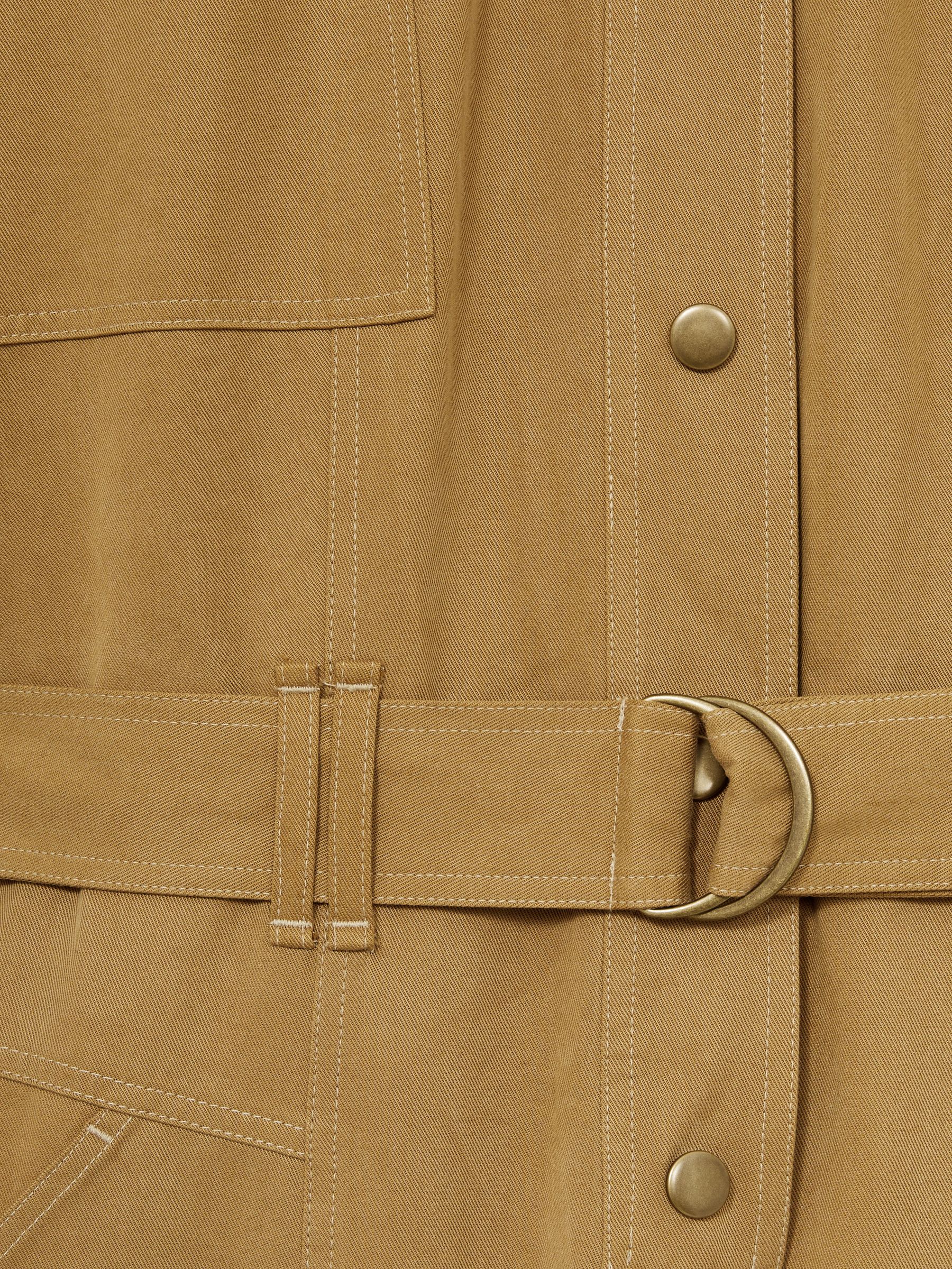 Lyocell-Cotton Wide-Leg Jumpsuit in Camel - Image 6 of 6