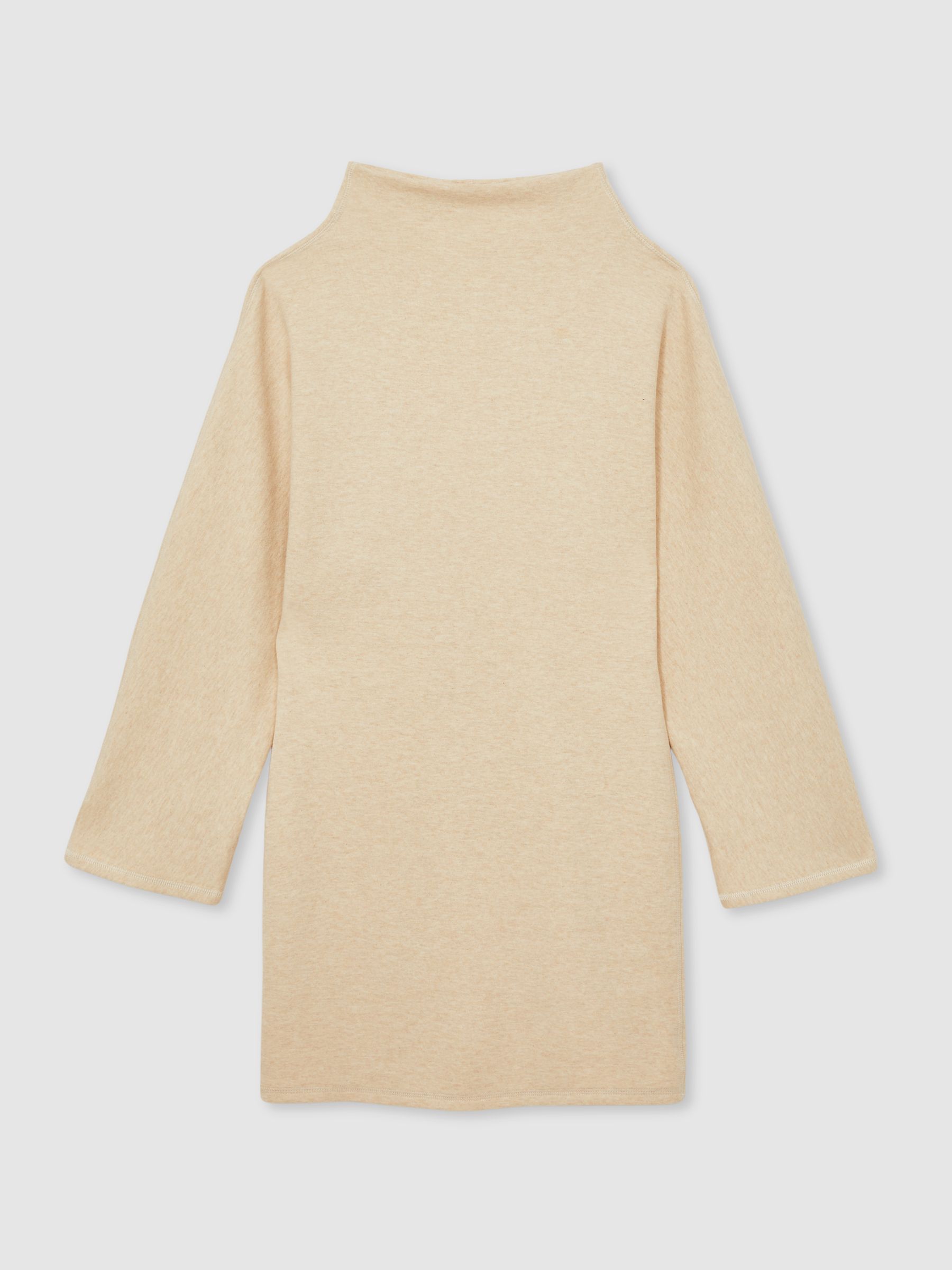 Cotton-Blend Jersey Funnel-Neck Dress in Cream - Image 2 of 6