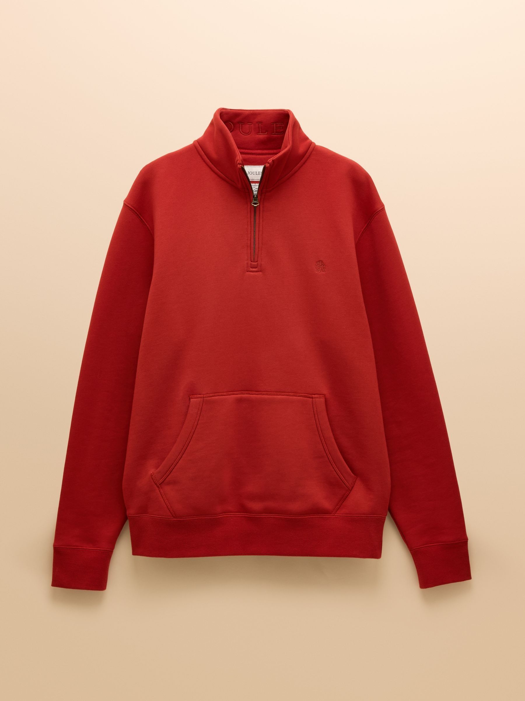 Jenkins Orange Brushed Cotton Quarter Zip Sweatshirt - Image 9 of 9