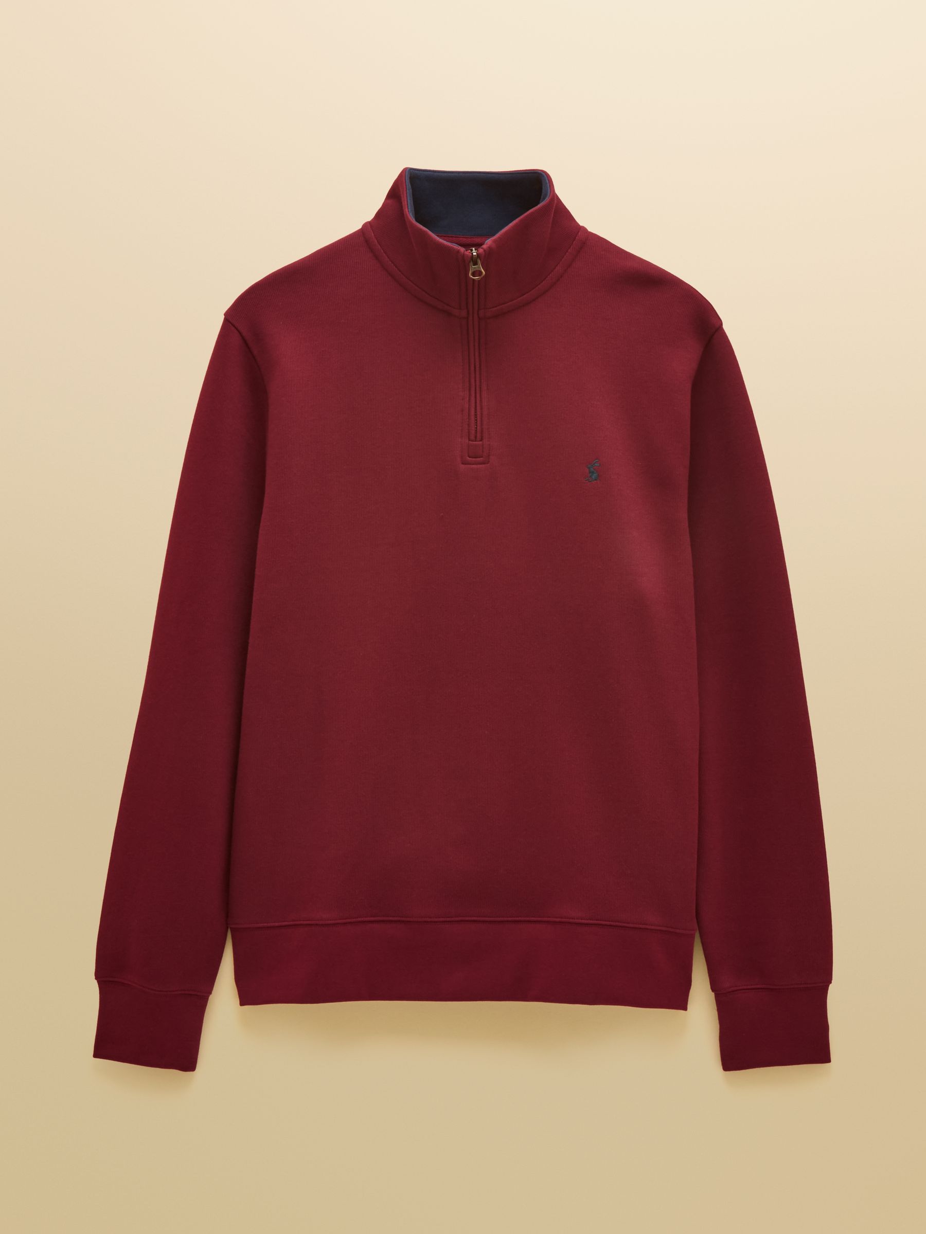 Alistair Burgundy Red French Ribbed Knit Quarter Zip Sweatshirt - Image 5 of 5 Alistair Burgundy Red French Ribbed Knit Quarter Zip Sweatshirt - Image 5 of 5