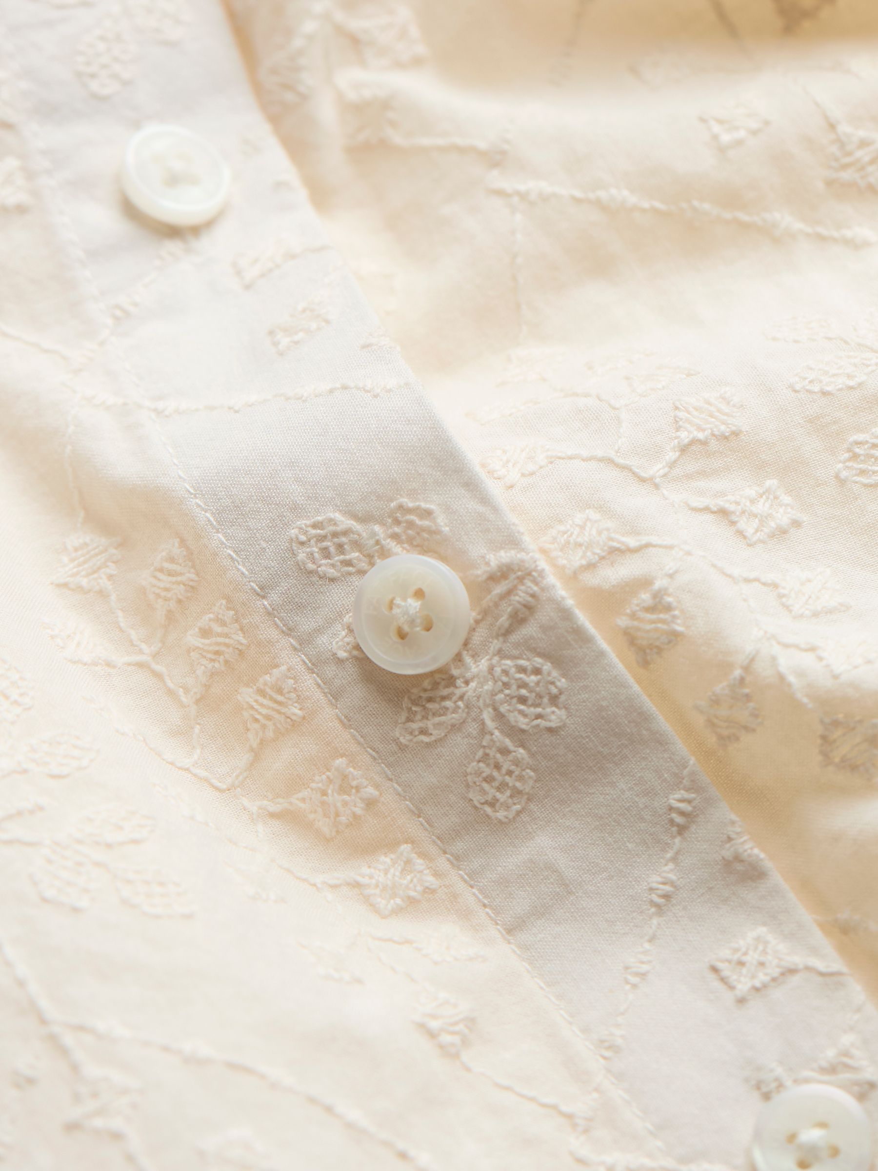 Olivia Ivory Embroidered 100% Cotton Long Sleeve Shirt - Image 7 of 8