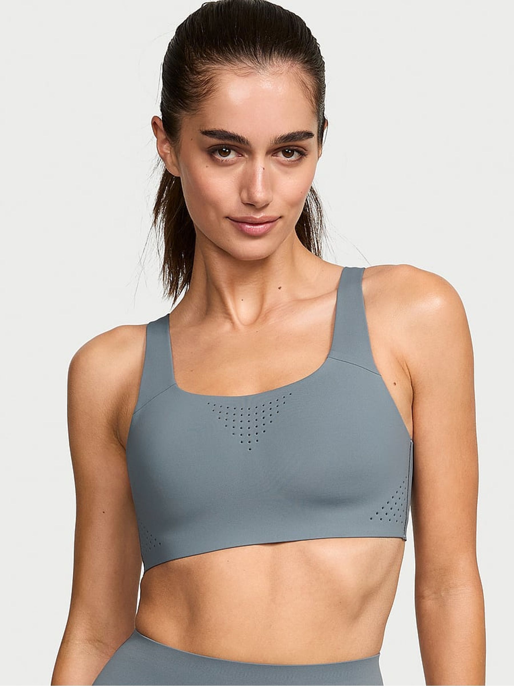 Dark Steel Grey Back Close Featherweight Max High Support Sports Bra - Image 1 of 3