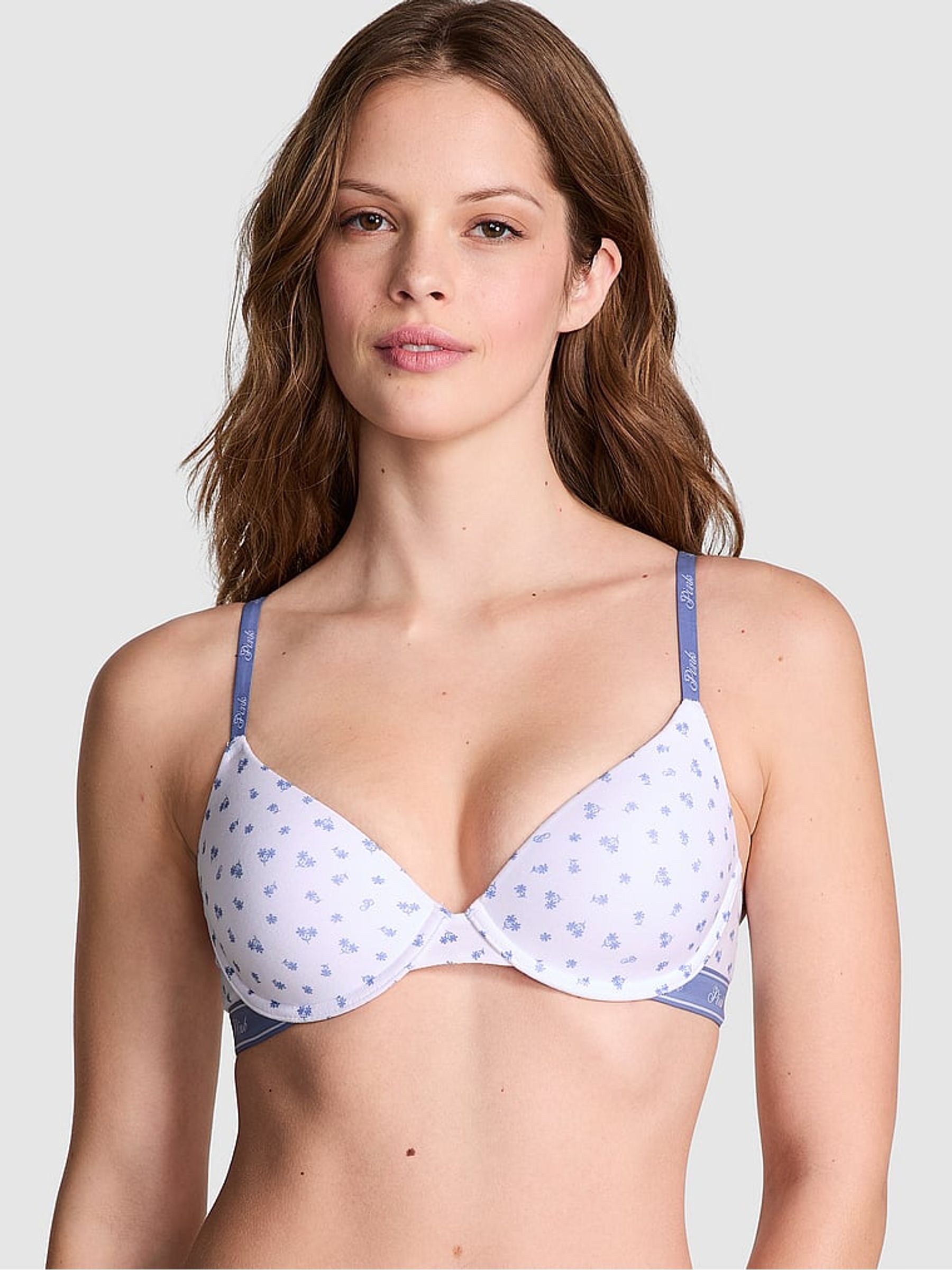 White Floral T Shirt Bra - Image 1 of 3