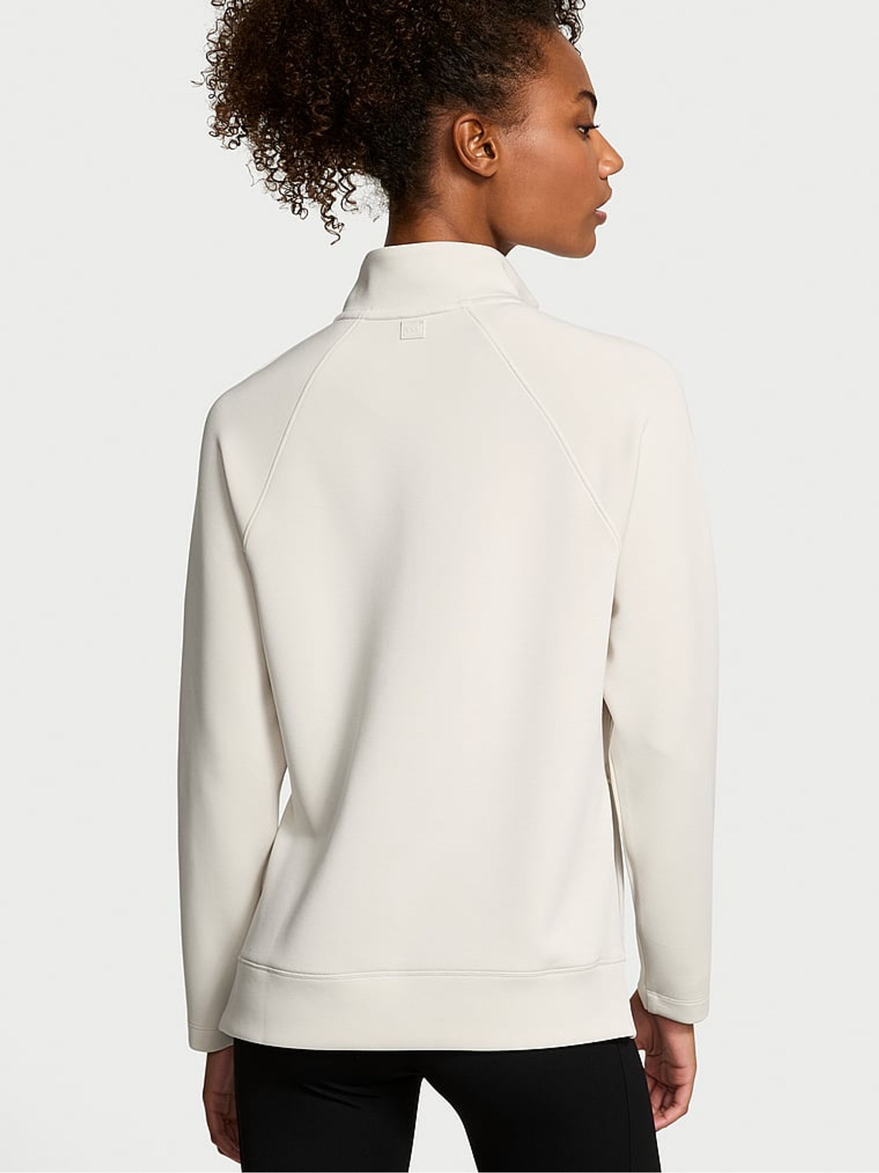 Plaster White Featherweight Knit Half Zip Sweatshirt - Image 2 of 3