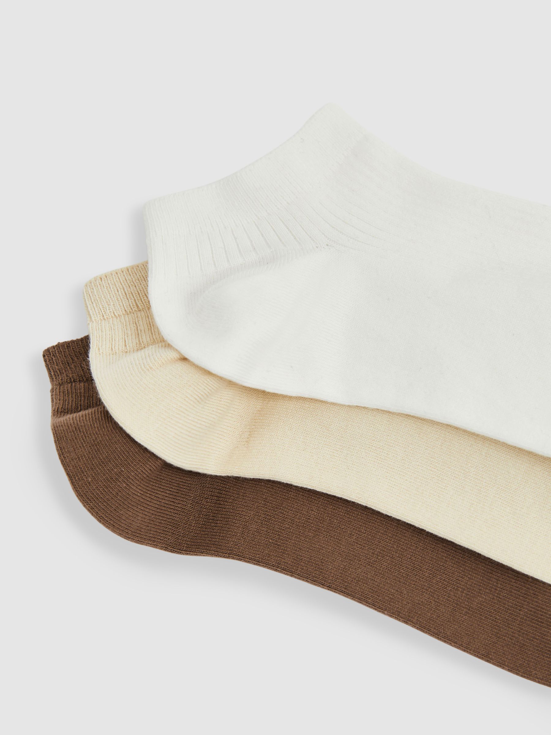 3 Pack of Trainer Socks in Chocolate/White - Image 2 of 3