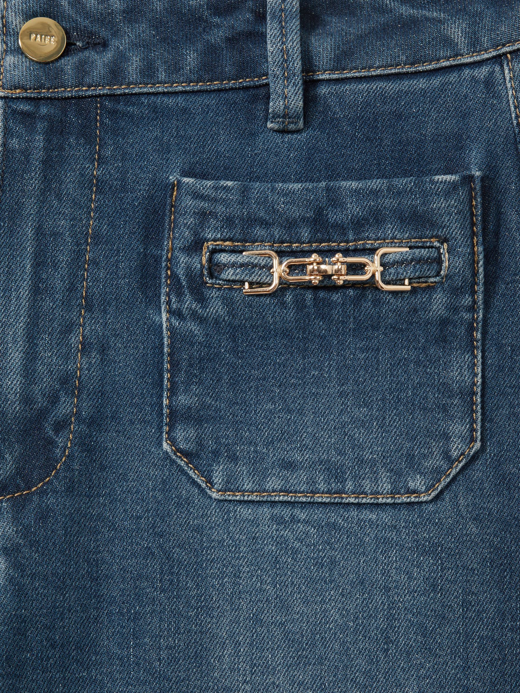 Paige Savon Blue Wide Leg Patch Pocket Jeans in Savon Blue - Image 7 of 7
